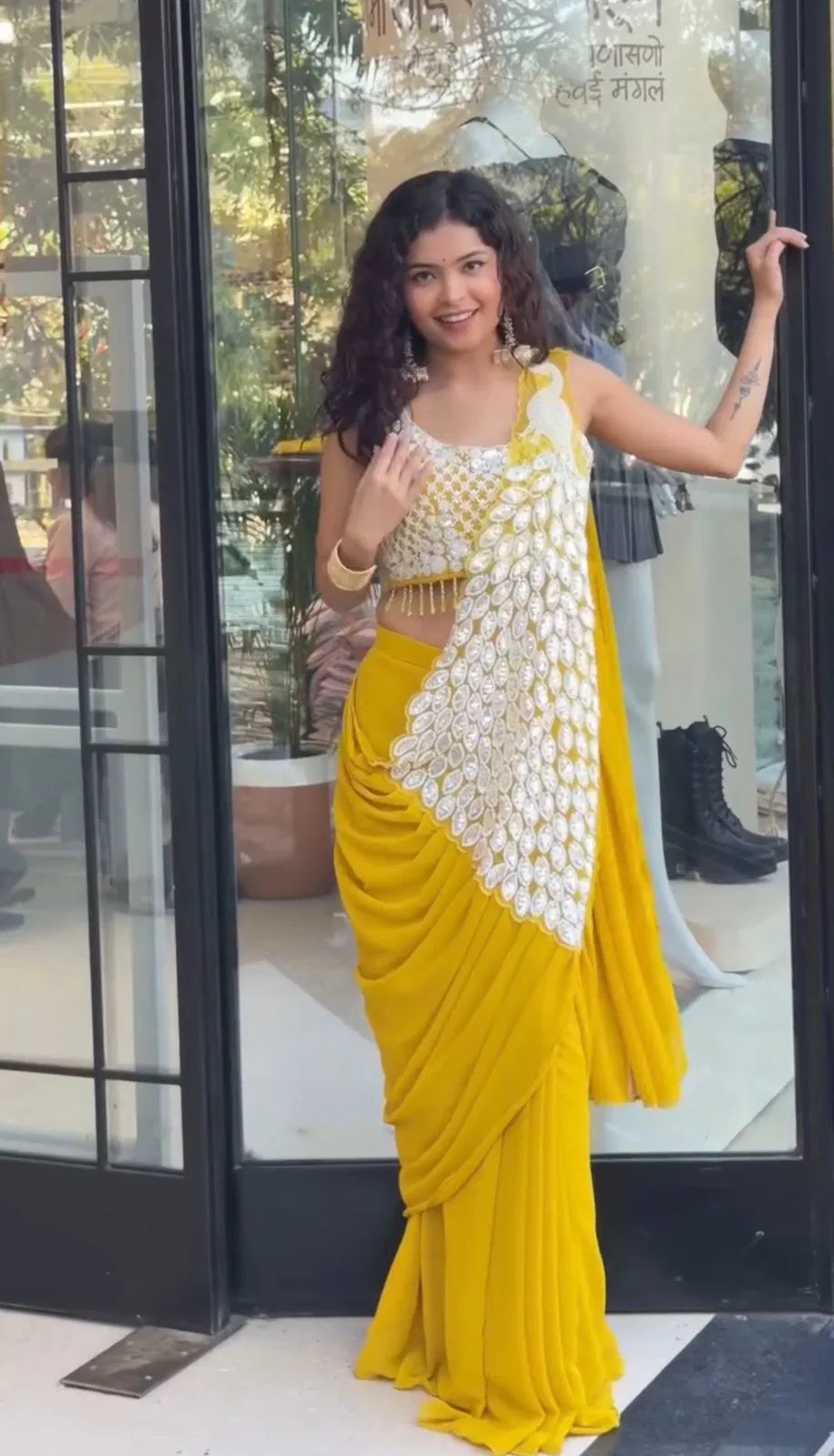 Bt 7141 Faux Georgette Ready To Wear Stylish Saree