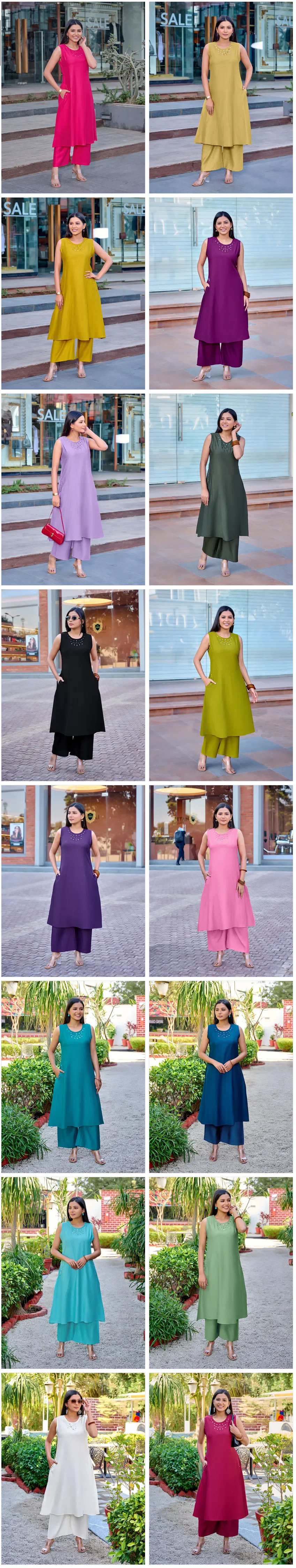 Naisha K 633 Berlin Manual Work A Line Co Ord Set Collection