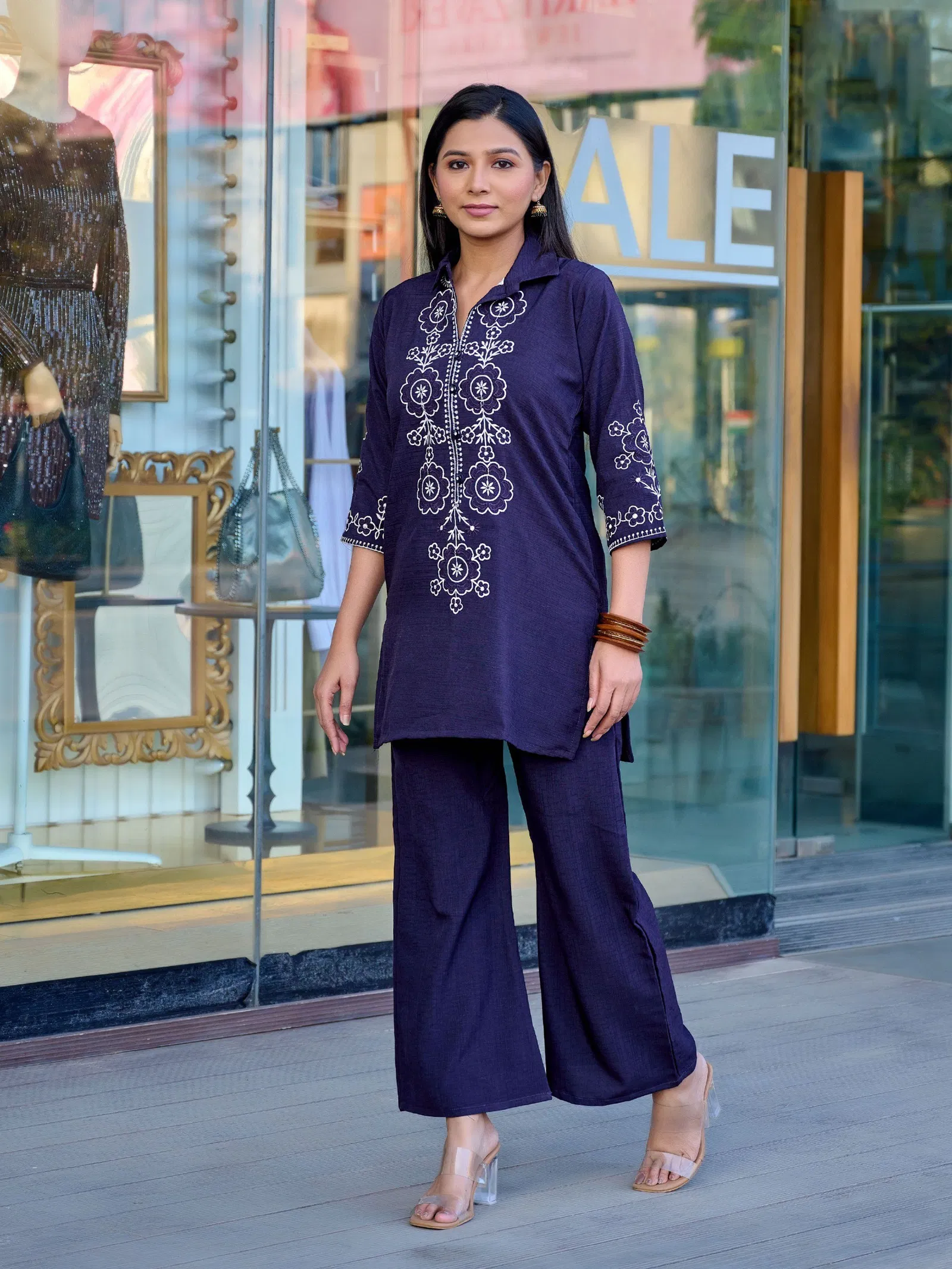Naisha K 635 Viscose With Work Casual Wear Co Ord Set Collection