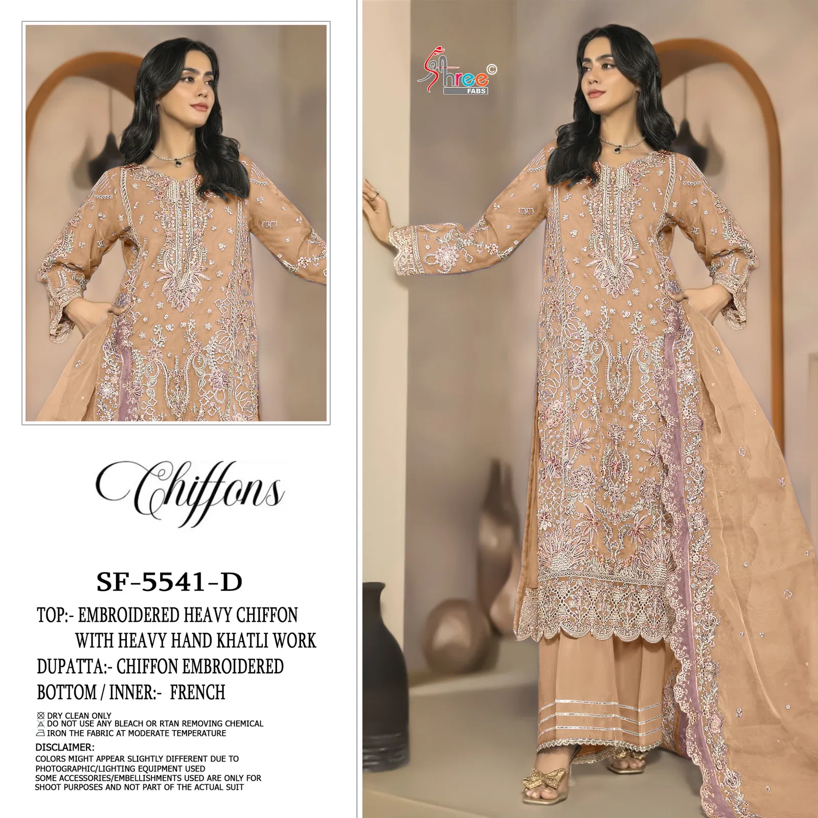 Shree Sf 5541 A To D Chiffon With Embroidery Pakistani Salwar Kameez