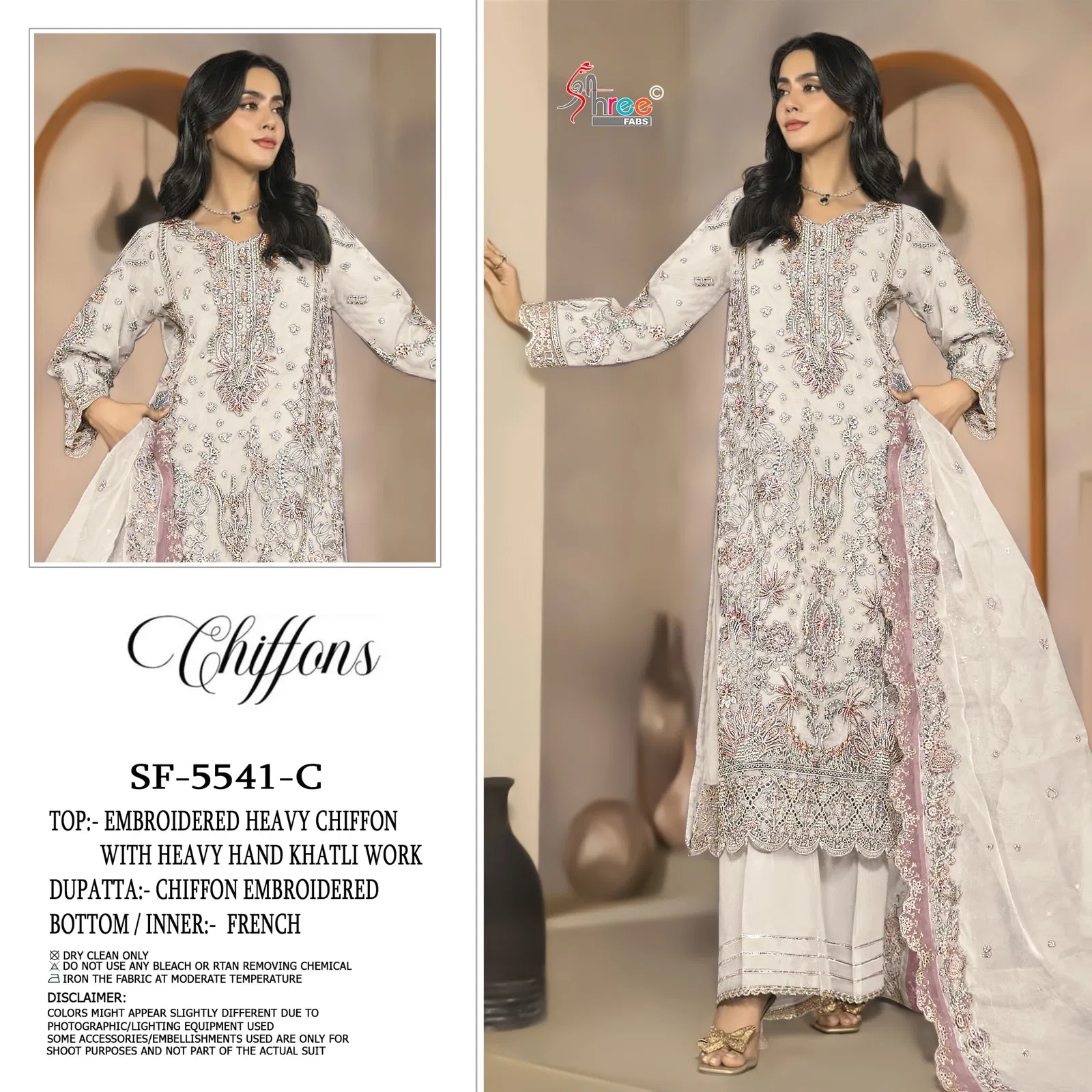 Shree Sf 5541 A To D Chiffon With Embroidery Pakistani Salwar Kameez