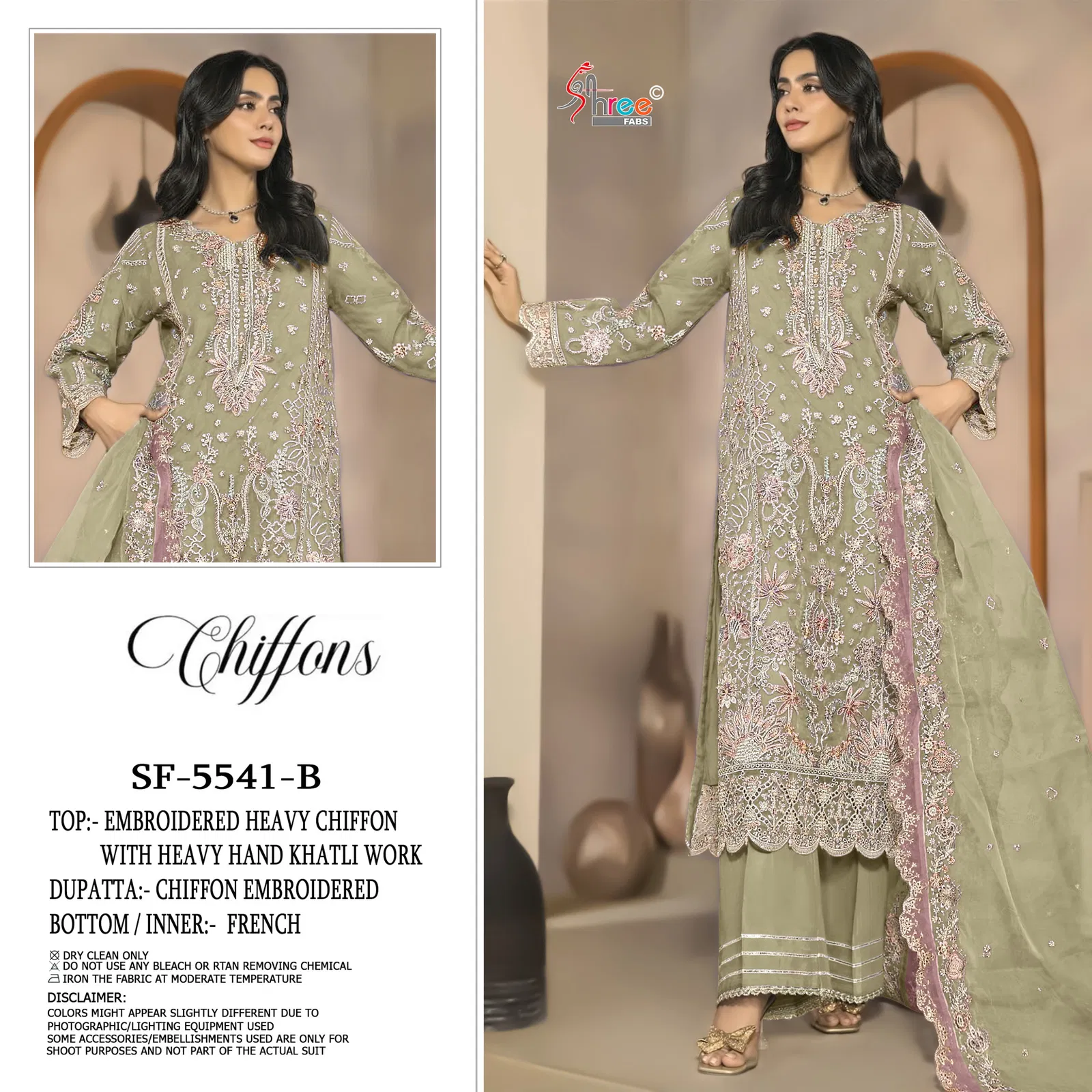 Shree Sf 5541 A To D Chiffon With Embroidery Pakistani Salwar Kameez