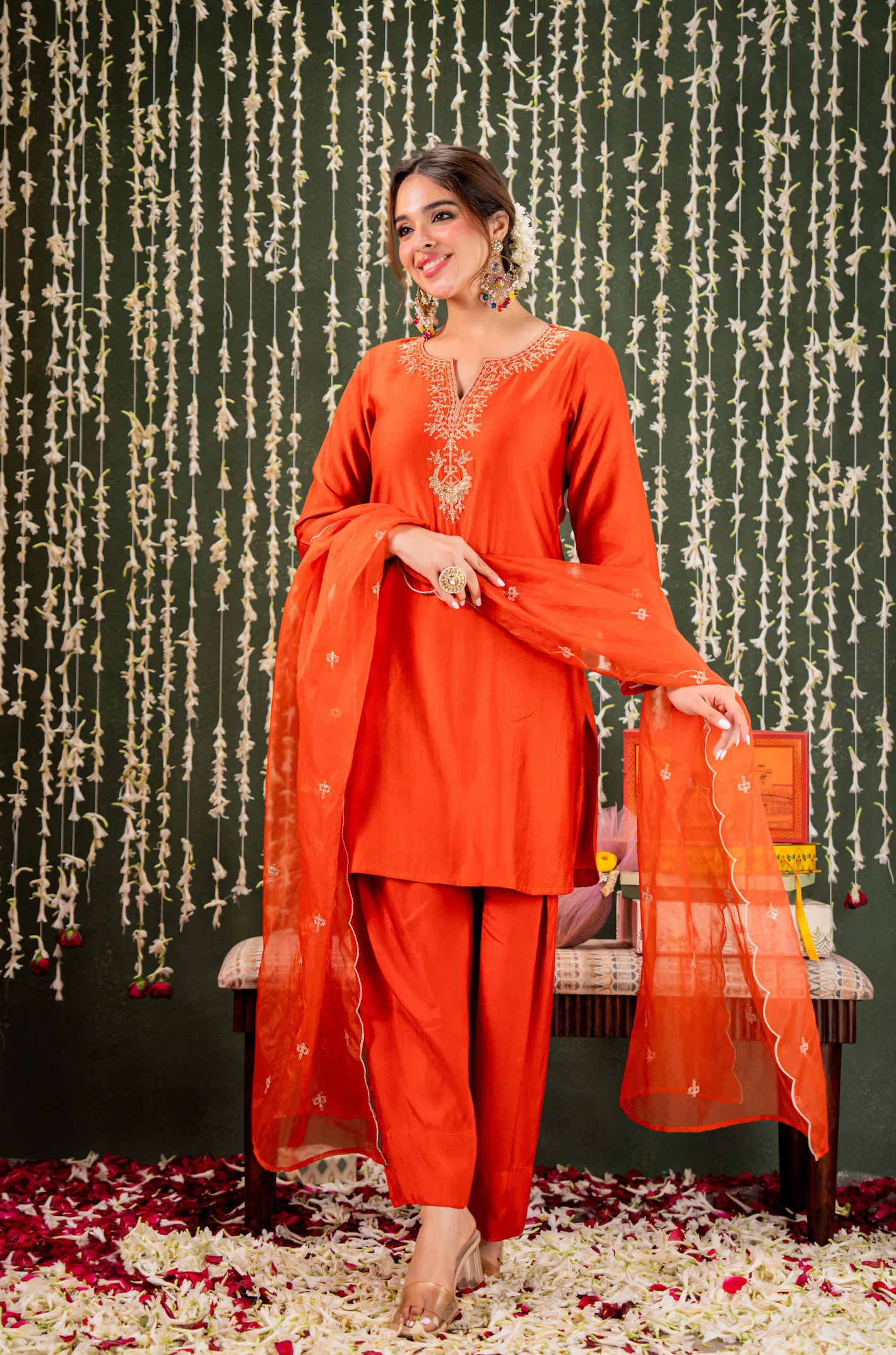 Devanshi 01 Chanderi With Embroidery Work Kurti Pant And Dupatta