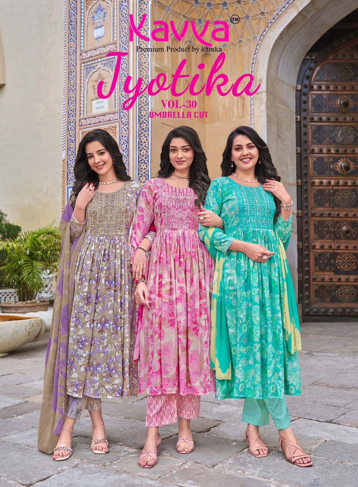 Kavya Jyotika Vol 30 Print Kurti With Bottom And Dupatta