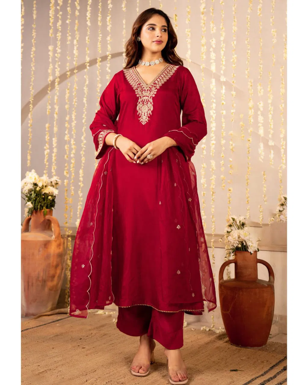 Dhruvi 409 Silk With Work Feastival Wear Kurti Pant And Dupatta