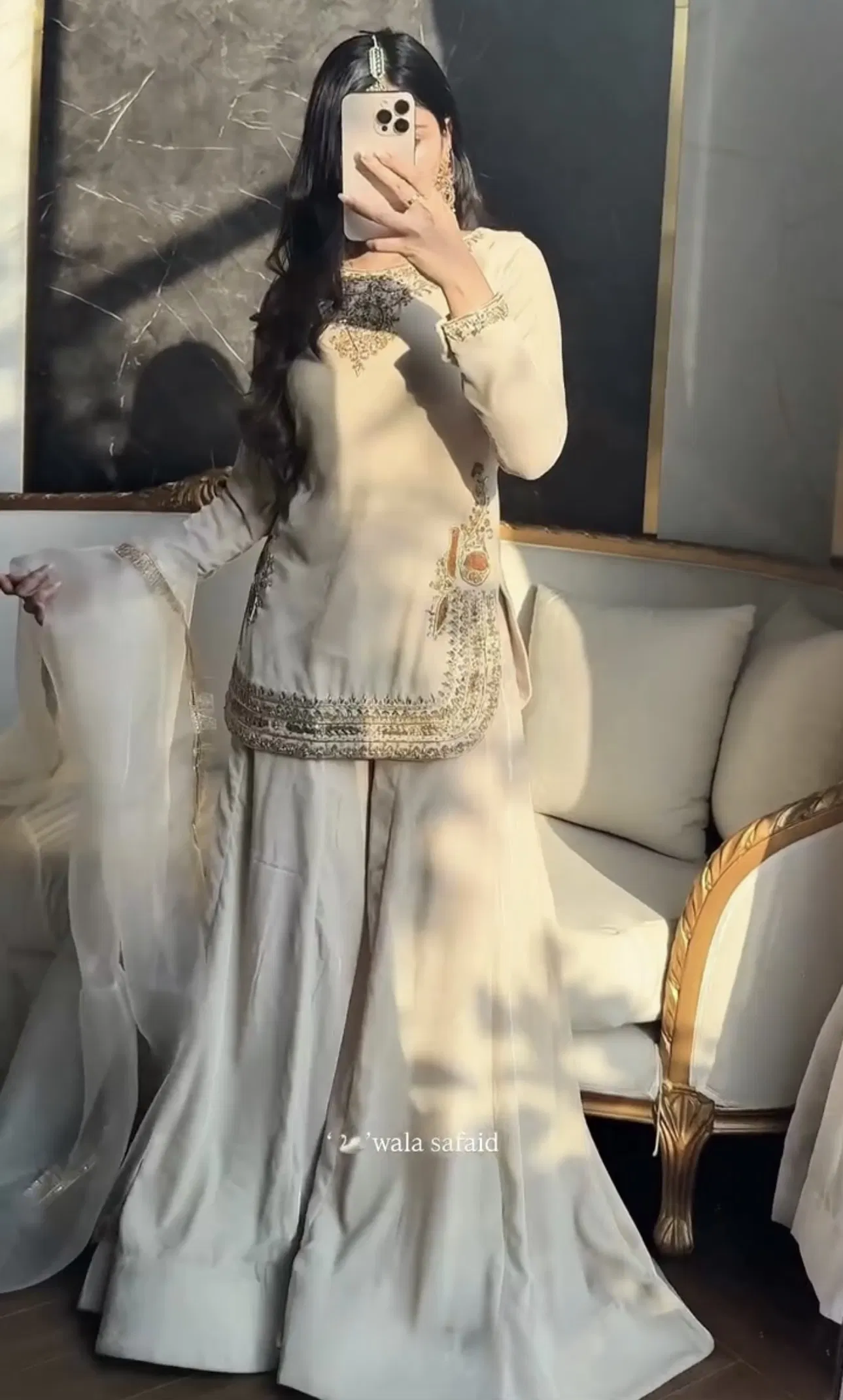 Bt 5018 Heavy Chinon Silk Sequence Embroidery Sharara Collection