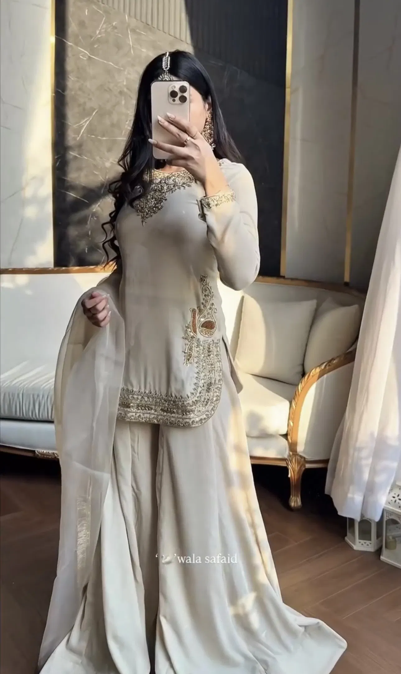 Bt 5018 Heavy Chinon Silk Sequence Embroidery Sharara Collection