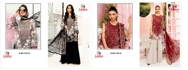 Aasha 1197 A And B Cotton Dupatta Cotton Embroidery Work Salwar Kameez