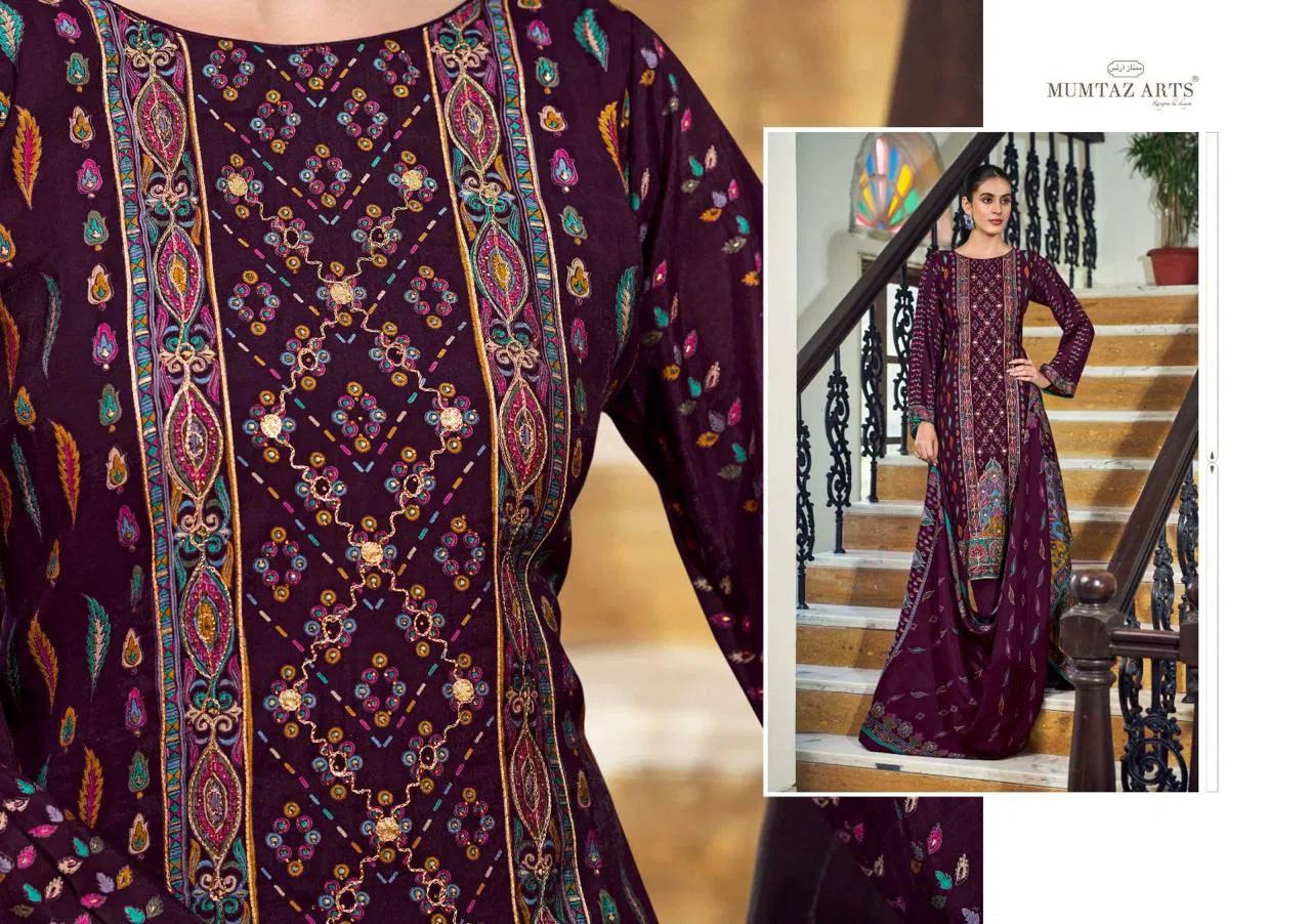 Mumtaz Tanya Viscose Muslin Digital Foil Print Dress Material