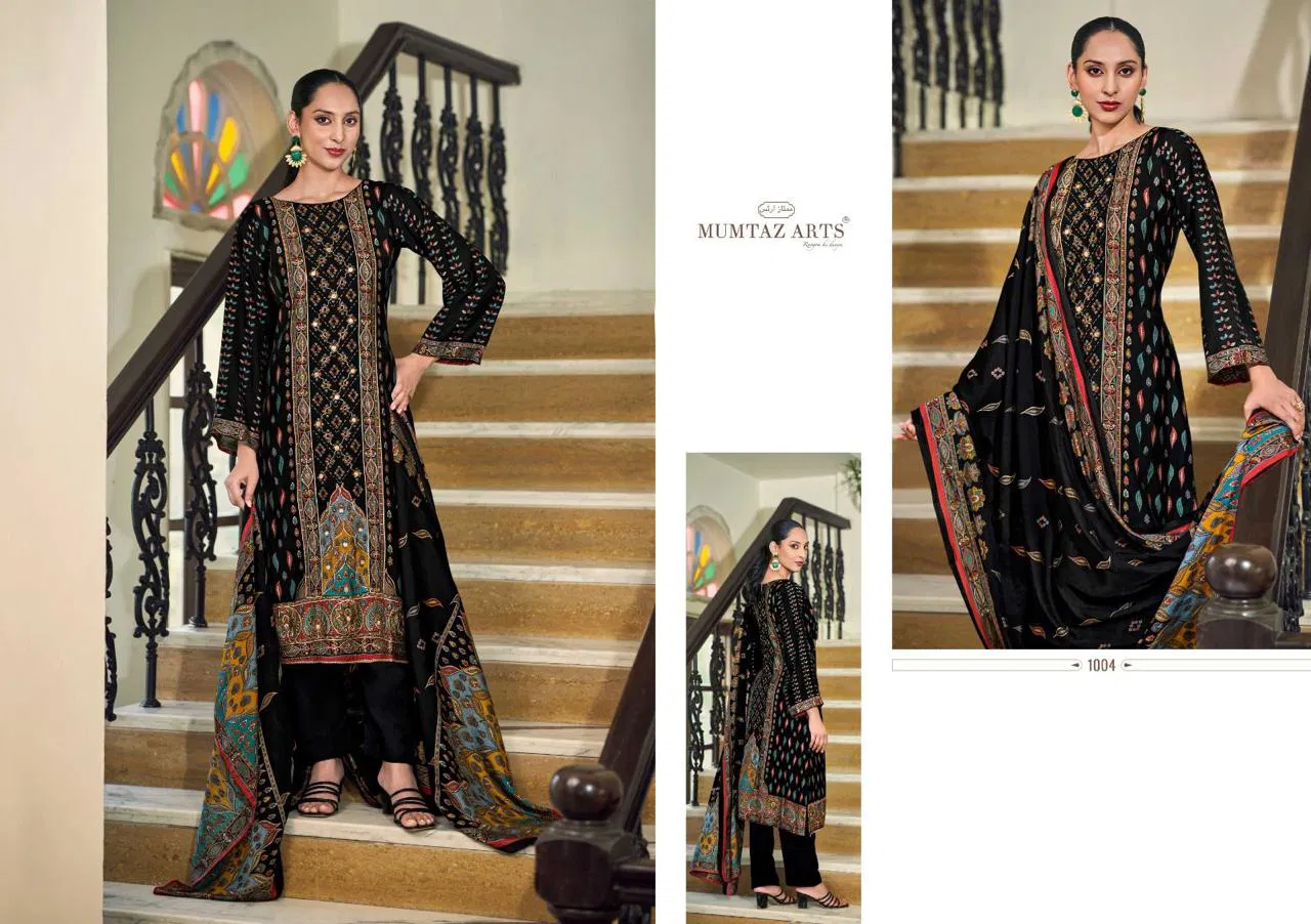 Mumtaz Tanya Viscose Muslin Digital Foil Print Dress Material