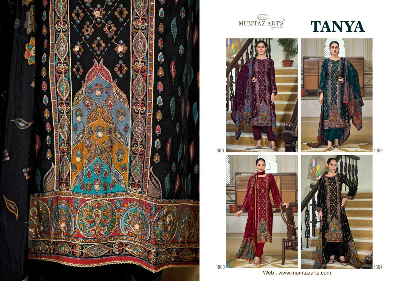 Mumtaz Tanya Viscose Muslin Digital Foil Print Dress Material