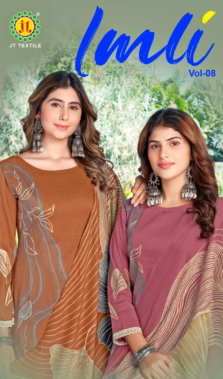 Jt Imli Vol 8 Rayon Foil Printed Dress Material Collection