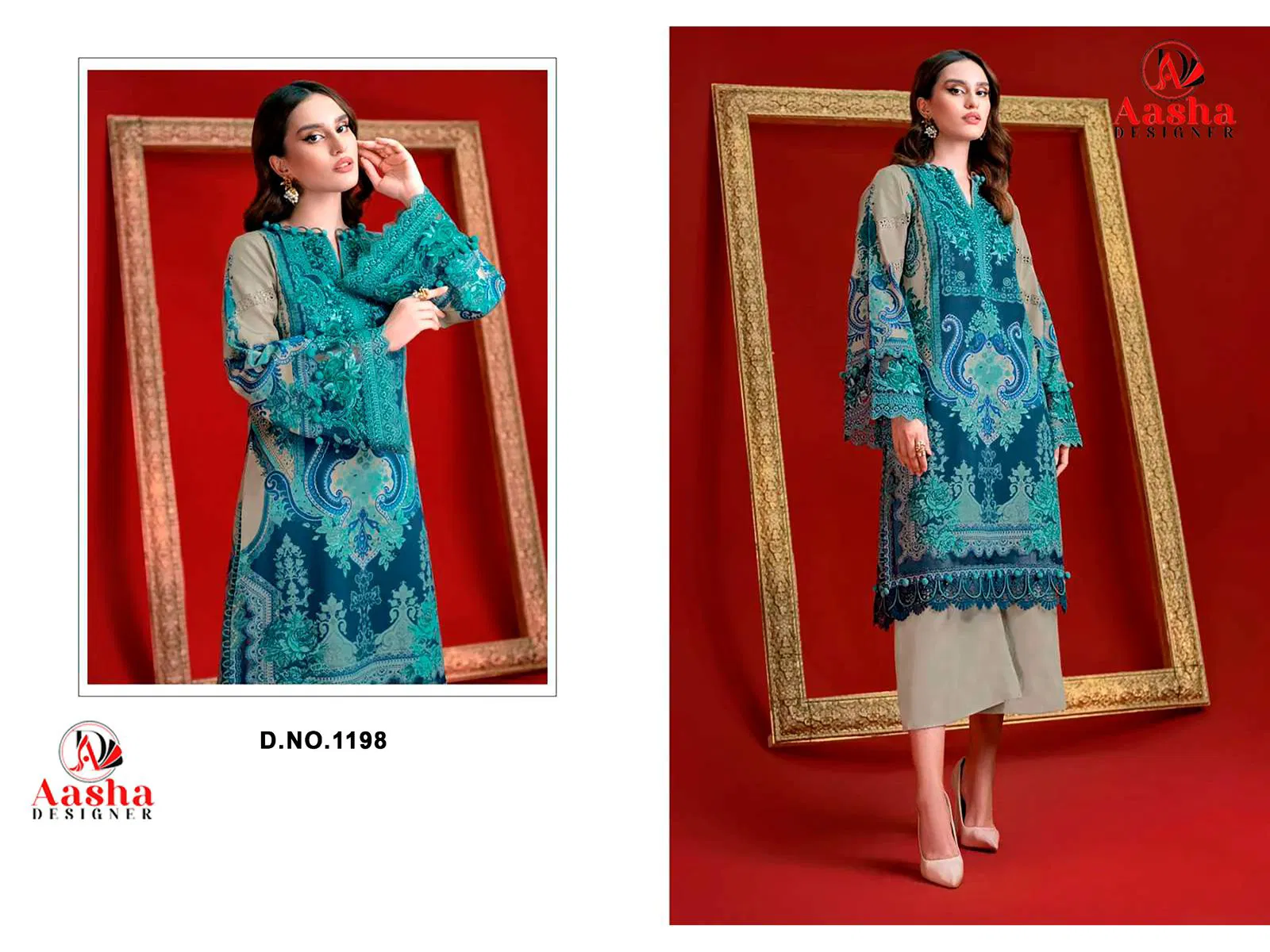 Aasha 1198 Cotton Dupatta Cotton Embroidery Work Salwar Kameez
