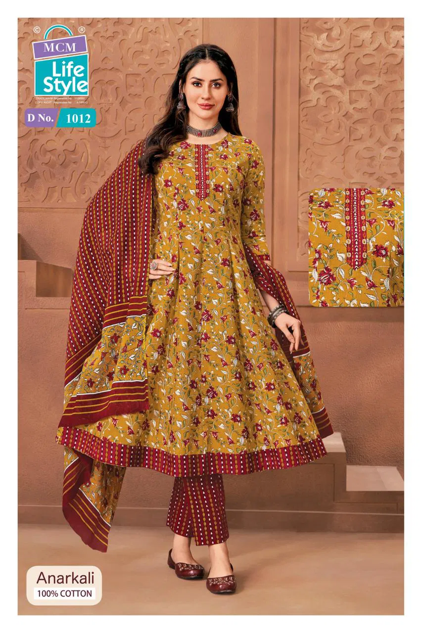 Mcm Anarkali Vol 10 Heavy Cotton Readymade Kurti Pant With Dupatta