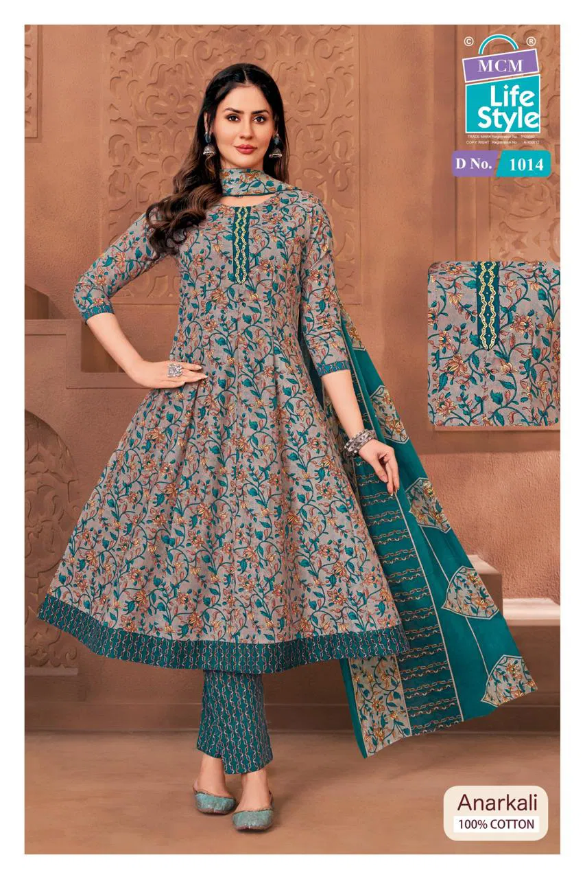 Mcm Anarkali Vol 10 Heavy Cotton Readymade Kurti Pant With Dupatta