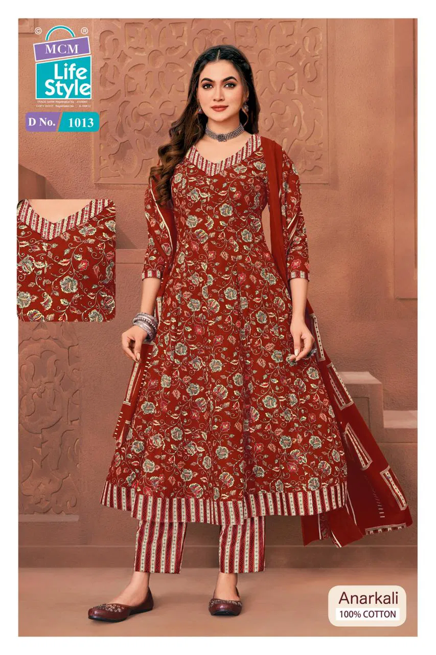Mcm Anarkali Vol 10 Heavy Cotton Readymade Kurti Pant With Dupatta