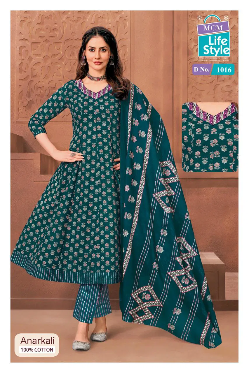 Mcm Anarkali Vol 10 Heavy Cotton Readymade Kurti Pant With Dupatta