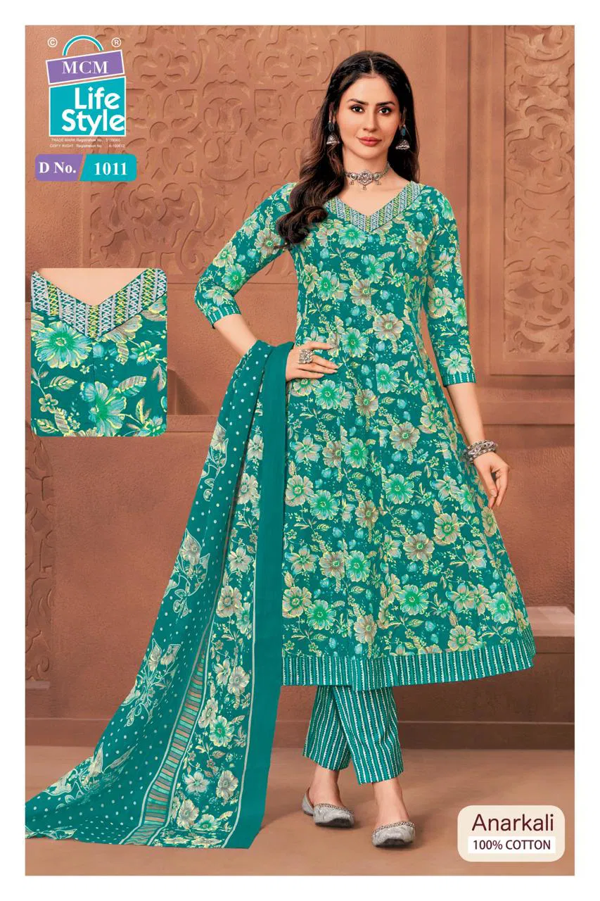 Mcm Anarkali Vol 10 Heavy Cotton Readymade Kurti Pant With Dupatta