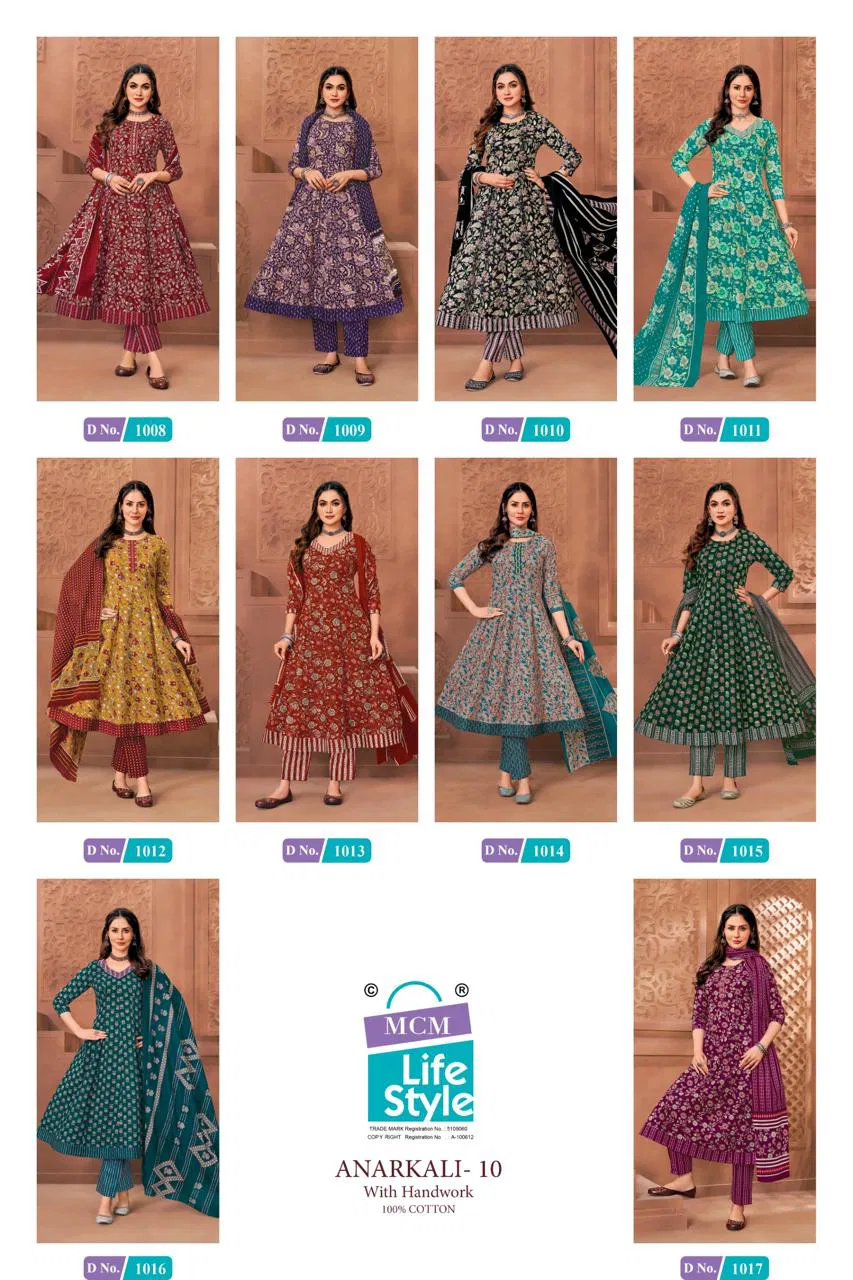 Mcm Anarkali Vol 10 Heavy Cotton Readymade Kurti Pant With Dupatta