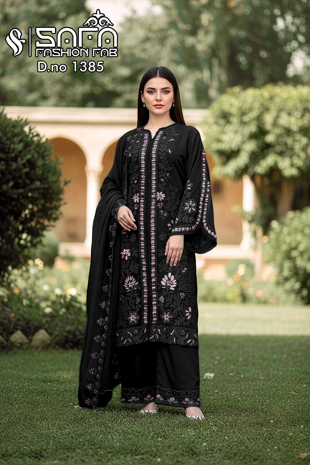 Luxury Pret 1385 Designer Embroidered Tunic With Sleeves  Pakistani Readymade Collection 