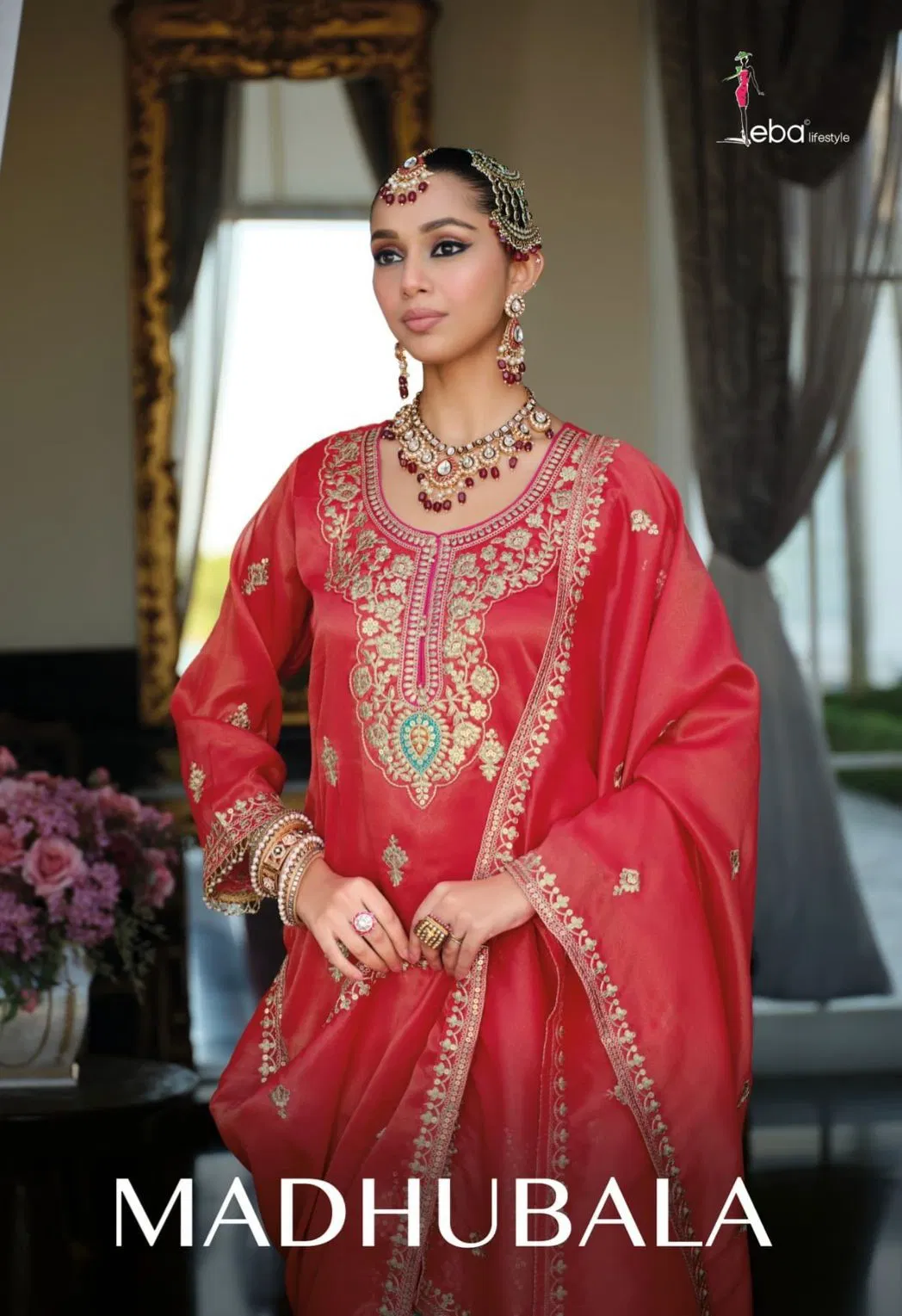 Eba Madhubala 2322 Simar With Embroidery Work Top Bottom And Dupatta