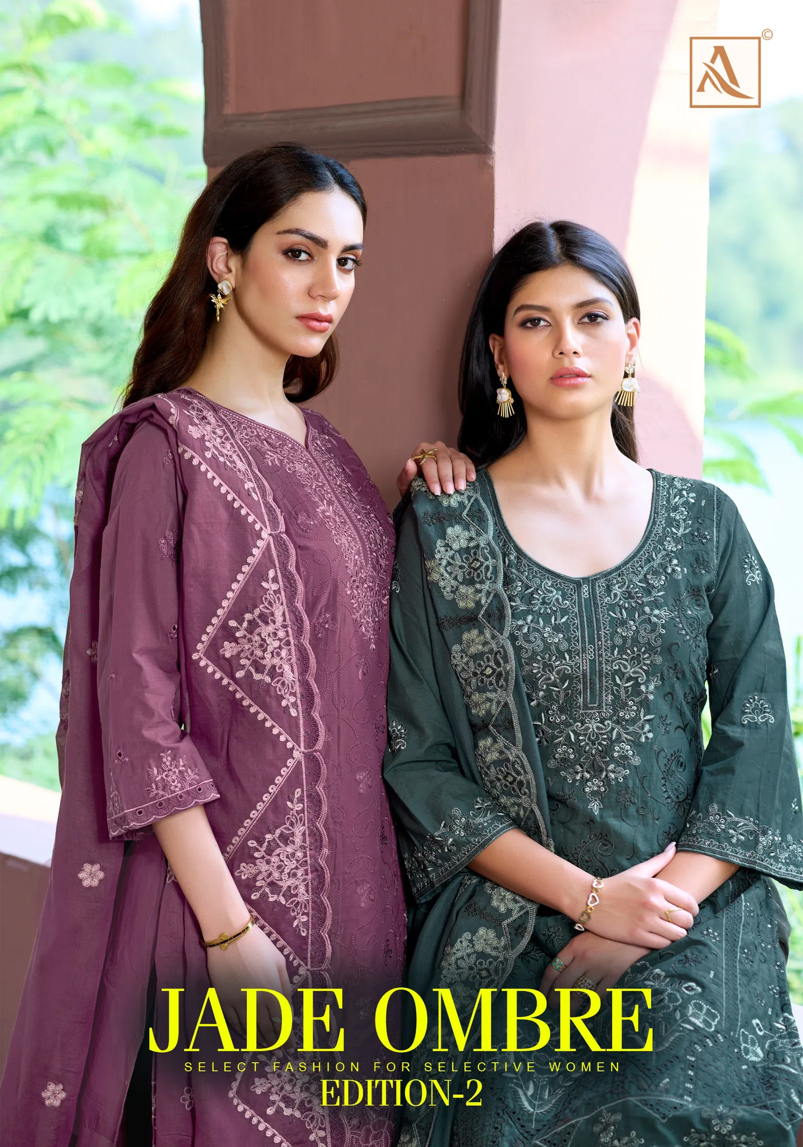Alok Jade Ombre Edition 2 Cambric Lawn Cotton Embroidery Dress Material
