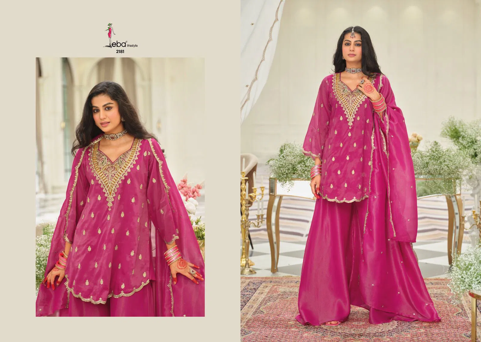 Eba Lotus Simar With Embroidery Work Top Bottom And Dupatta