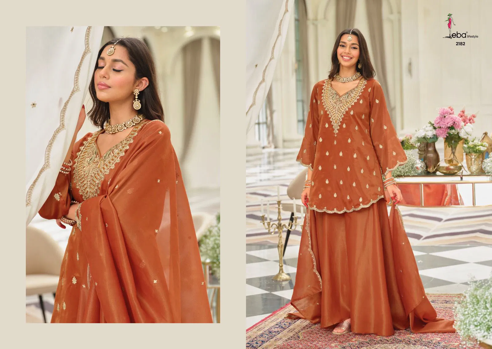 Eba Lotus Simar With Embroidery Work Top Bottom And Dupatta