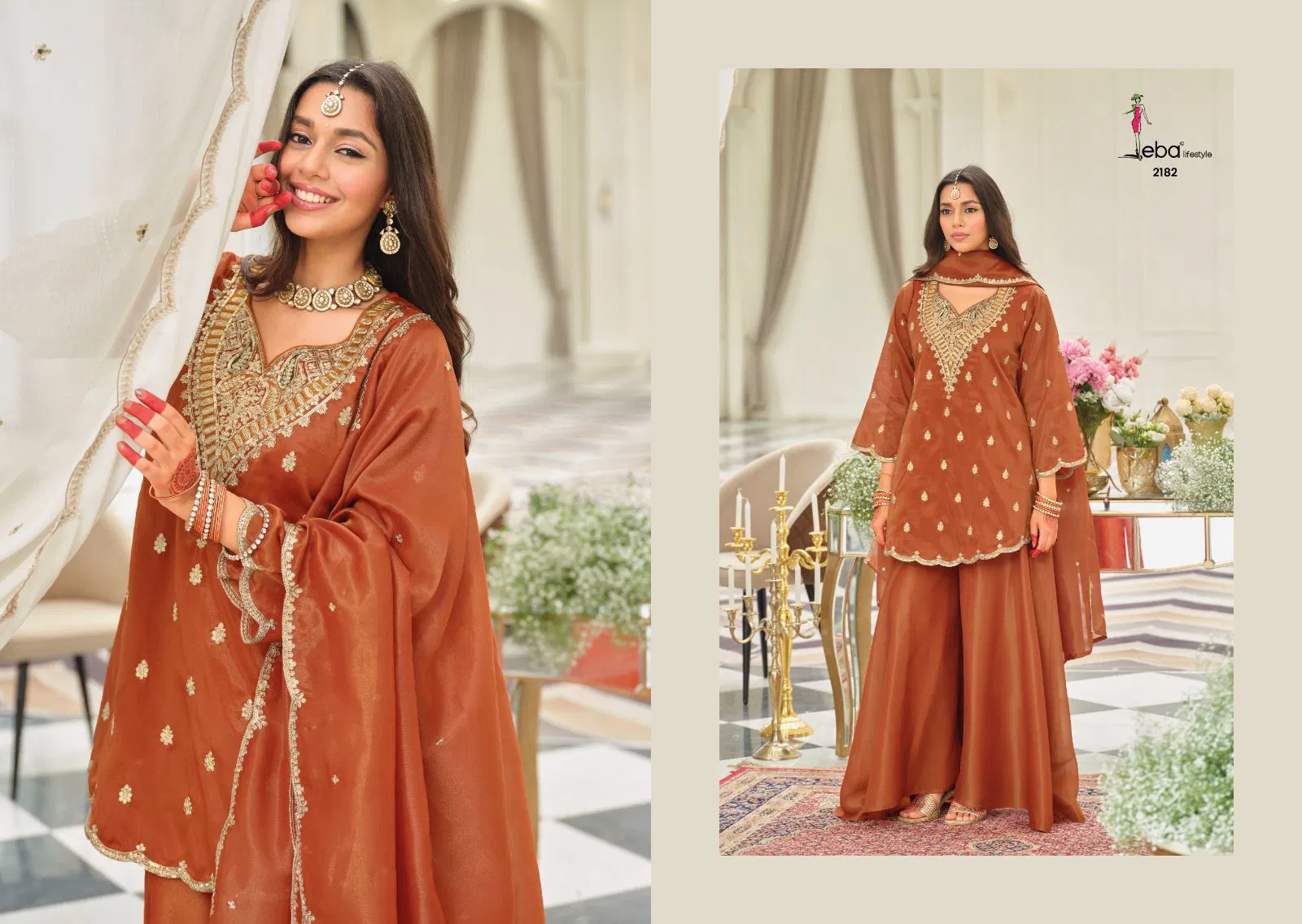 Eba Lotus Simar With Embroidery Work Top Bottom And Dupatta