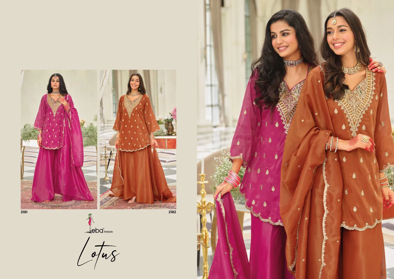 Eba Lotus Simar With Embroidery Work Top Bottom And Dupatta