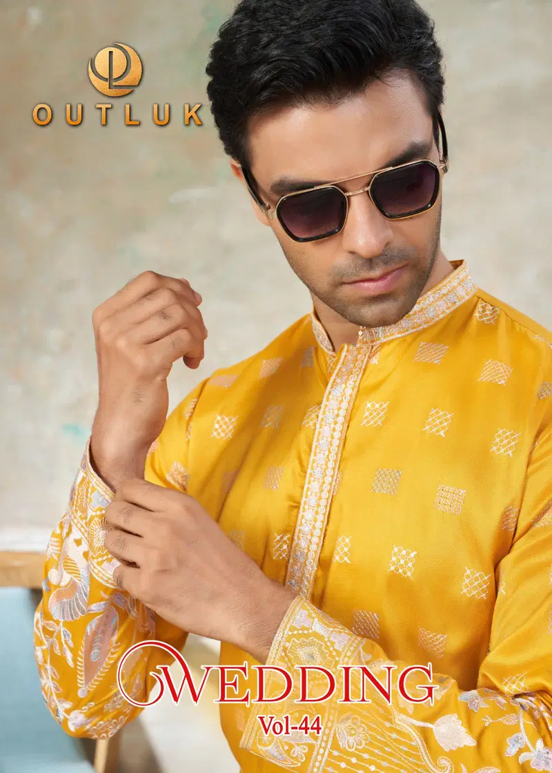 Outluk Wedding Vol 44 Silk Embroidery Work Kurta Pajama Dupatta Collection