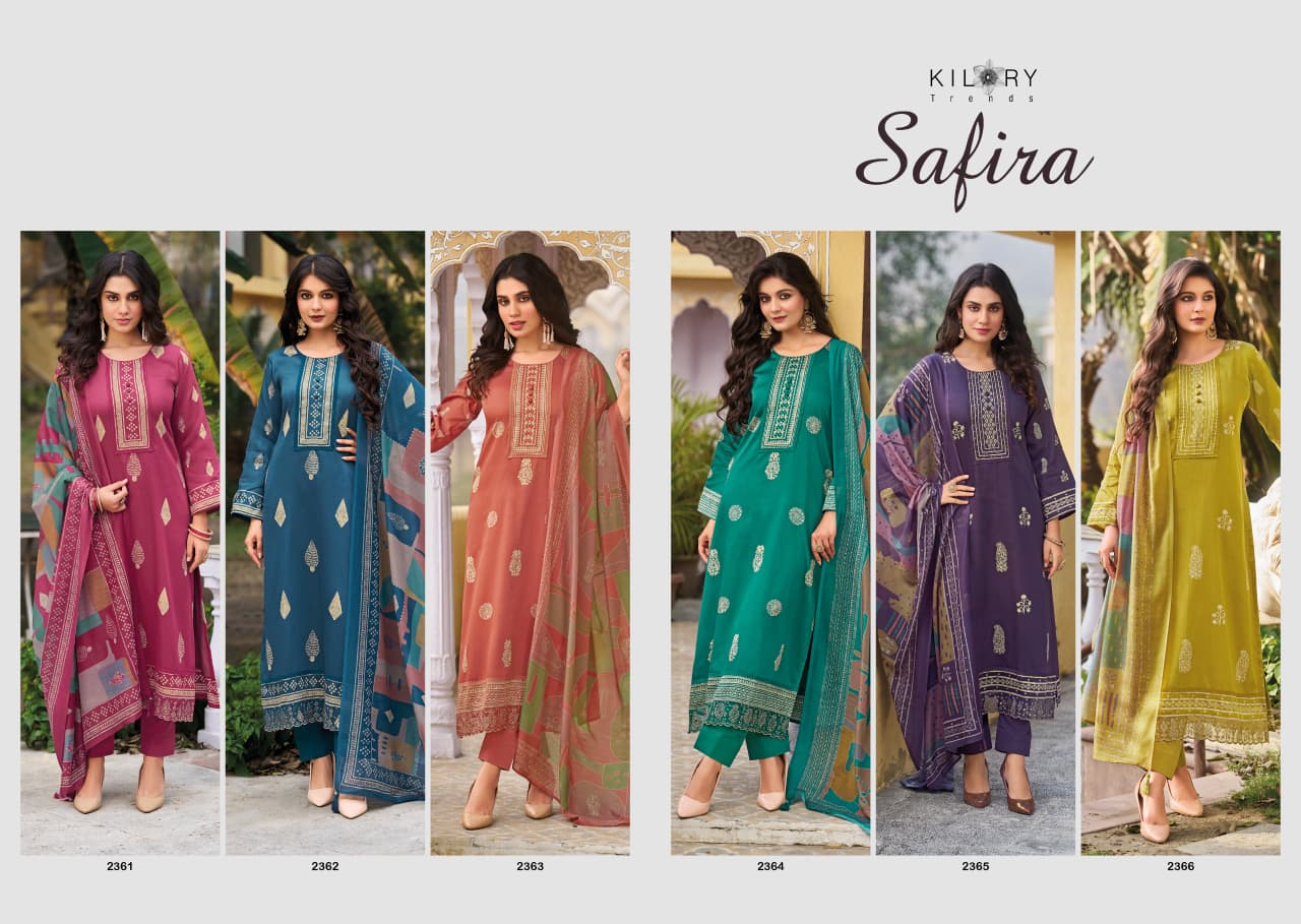 Kilory Safira Jam Cotton With Digital Print Embroidery Salwar Kameez