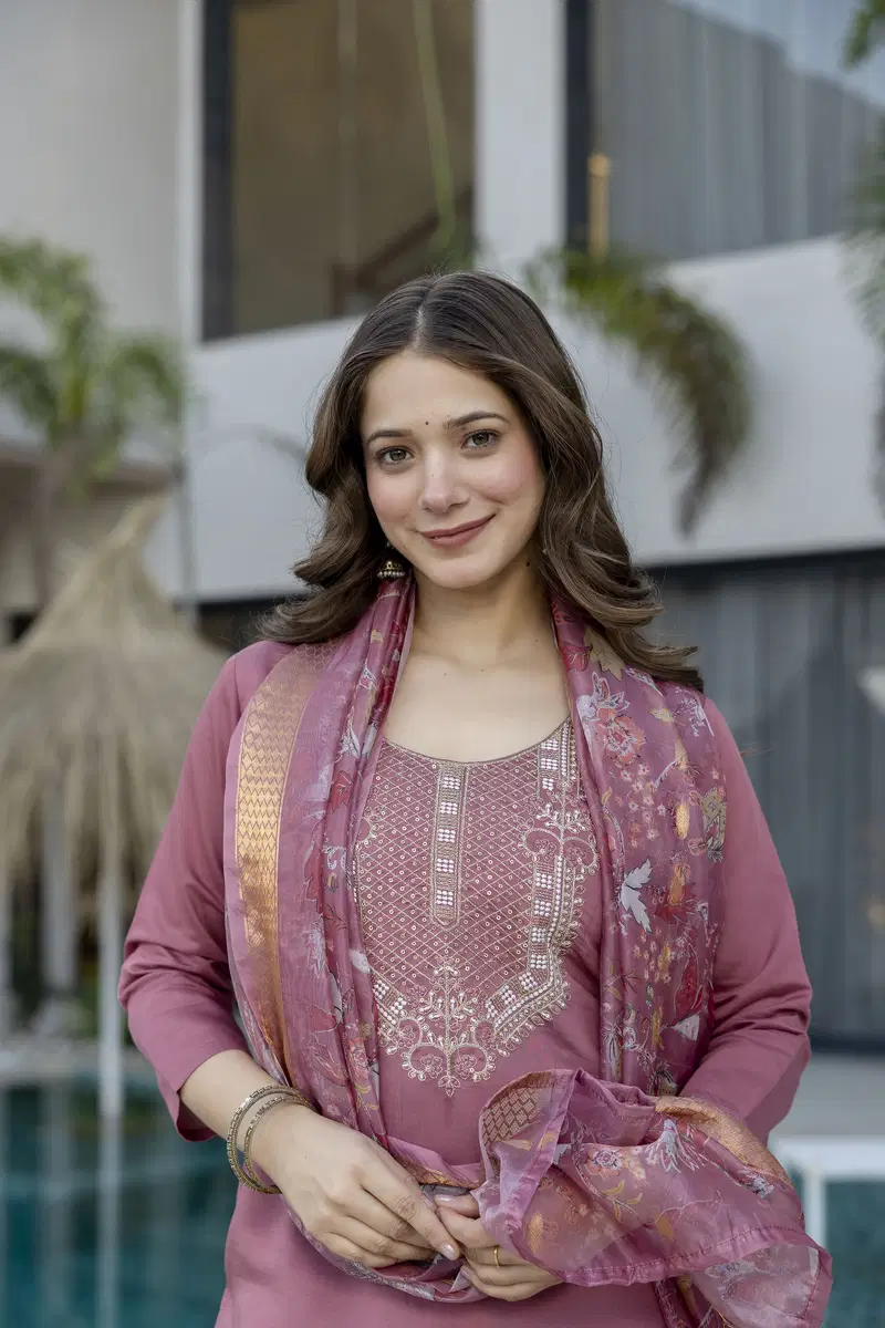 Devpankhudi 01 Chanderi With Embroidery Work Kurti Pant And Dupatta