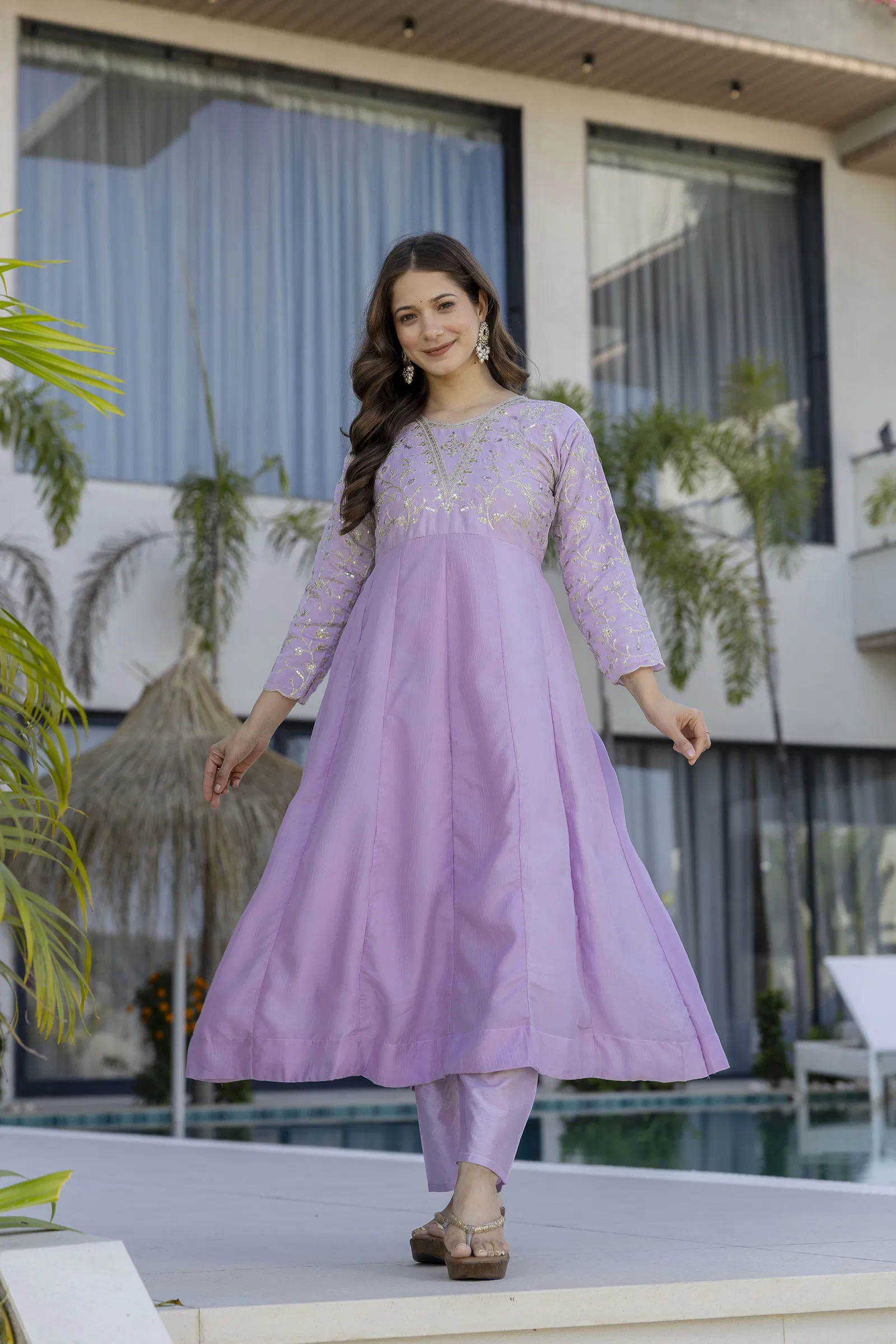 Devmonalisa 01 Vichitra Silk With Embroidery Kurti Pant And Dupatta