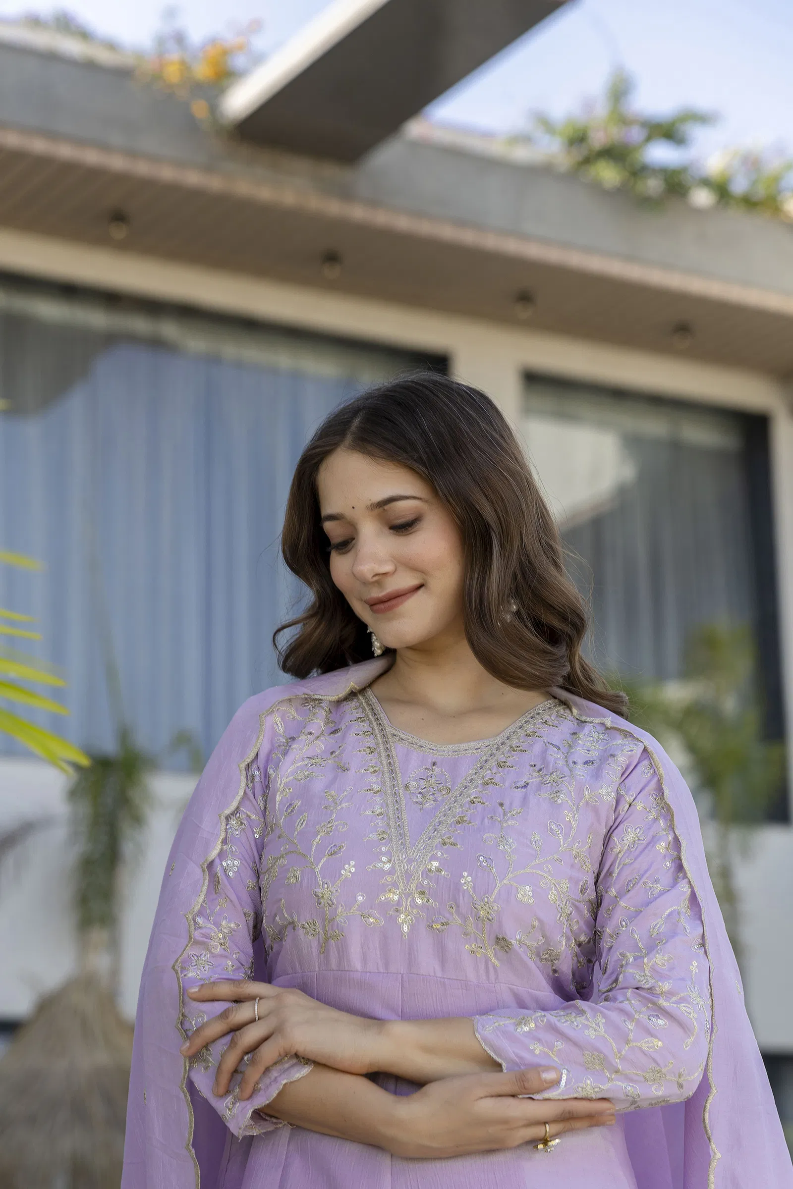 Devmonalisa 01 Vichitra Silk With Embroidery Kurti Pant And Dupatta