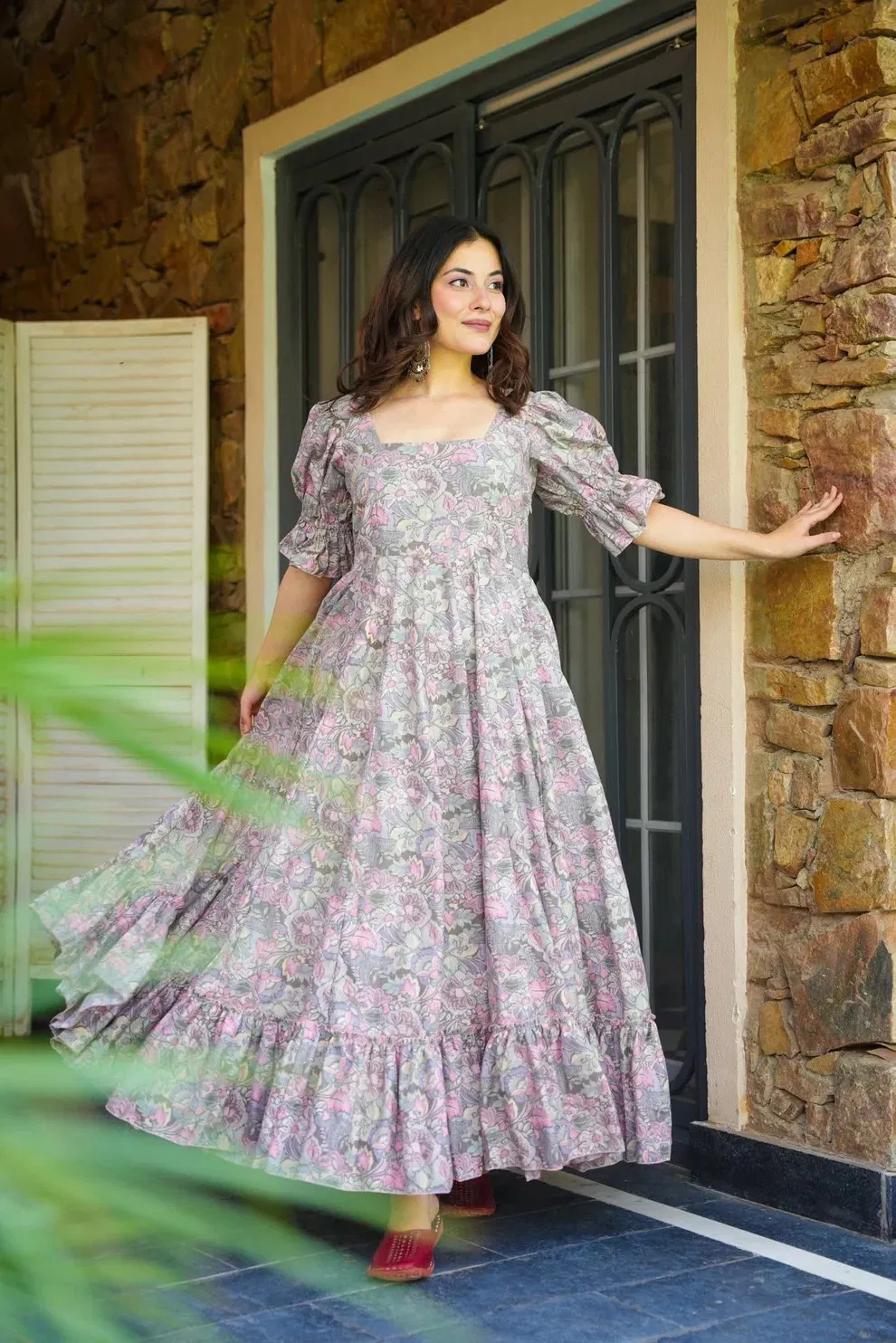Devflora 01 Rayon With Printed Stylish Wear Gown Collection