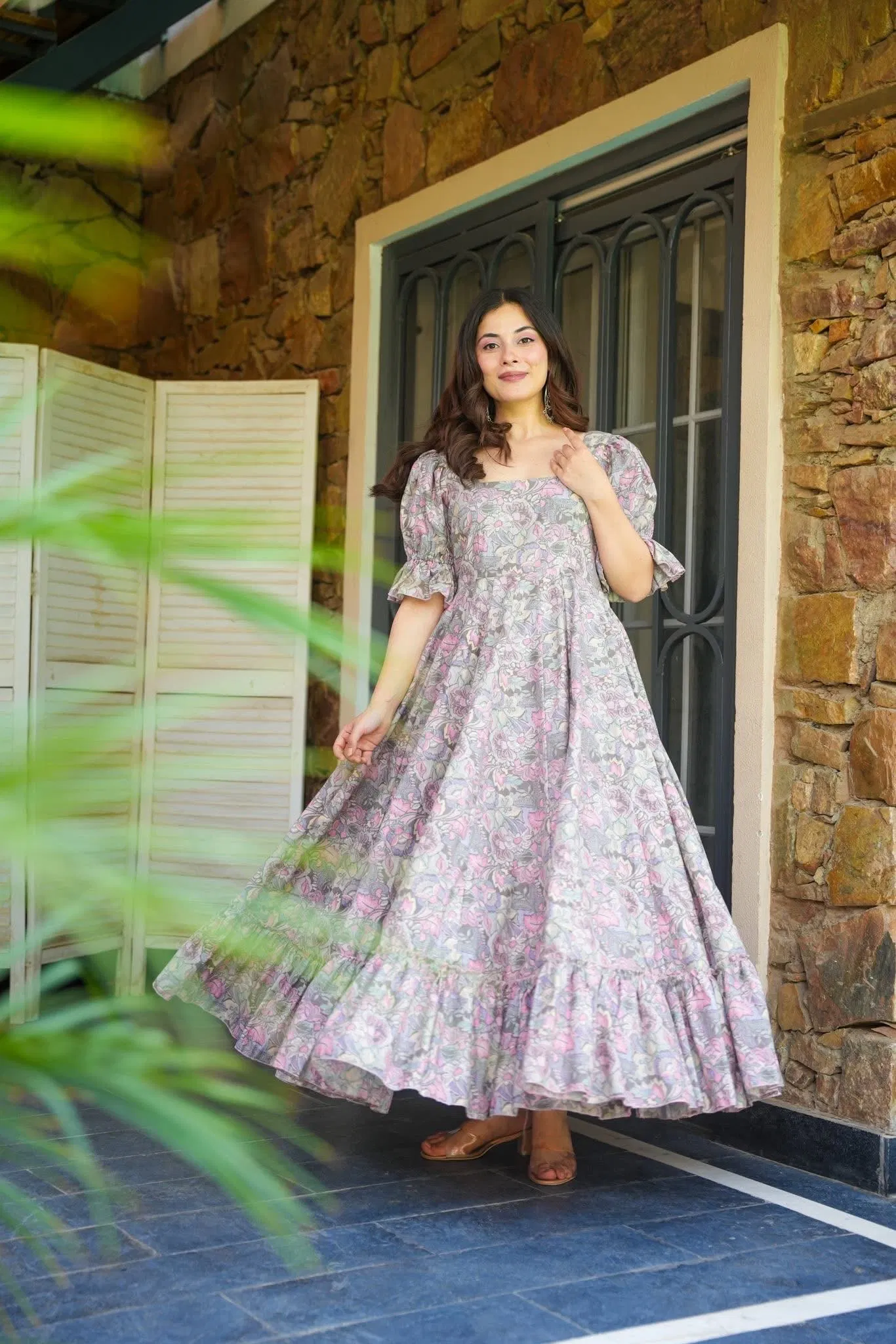 Devflora 01 Rayon With Printed Stylish Wear Gown Collection