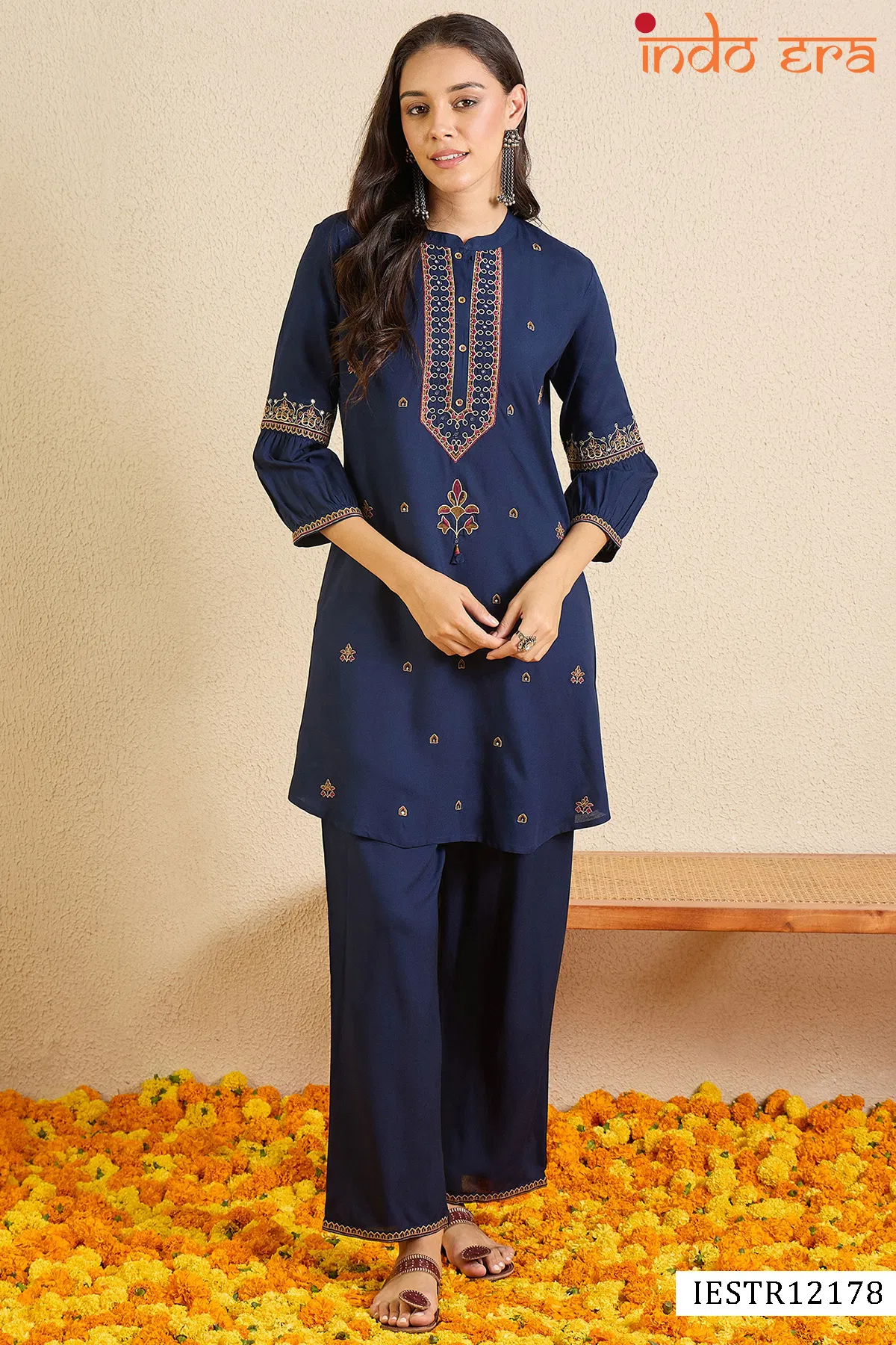 Indo Era 2598 Geometric Embroidery Co Ord Set Collection