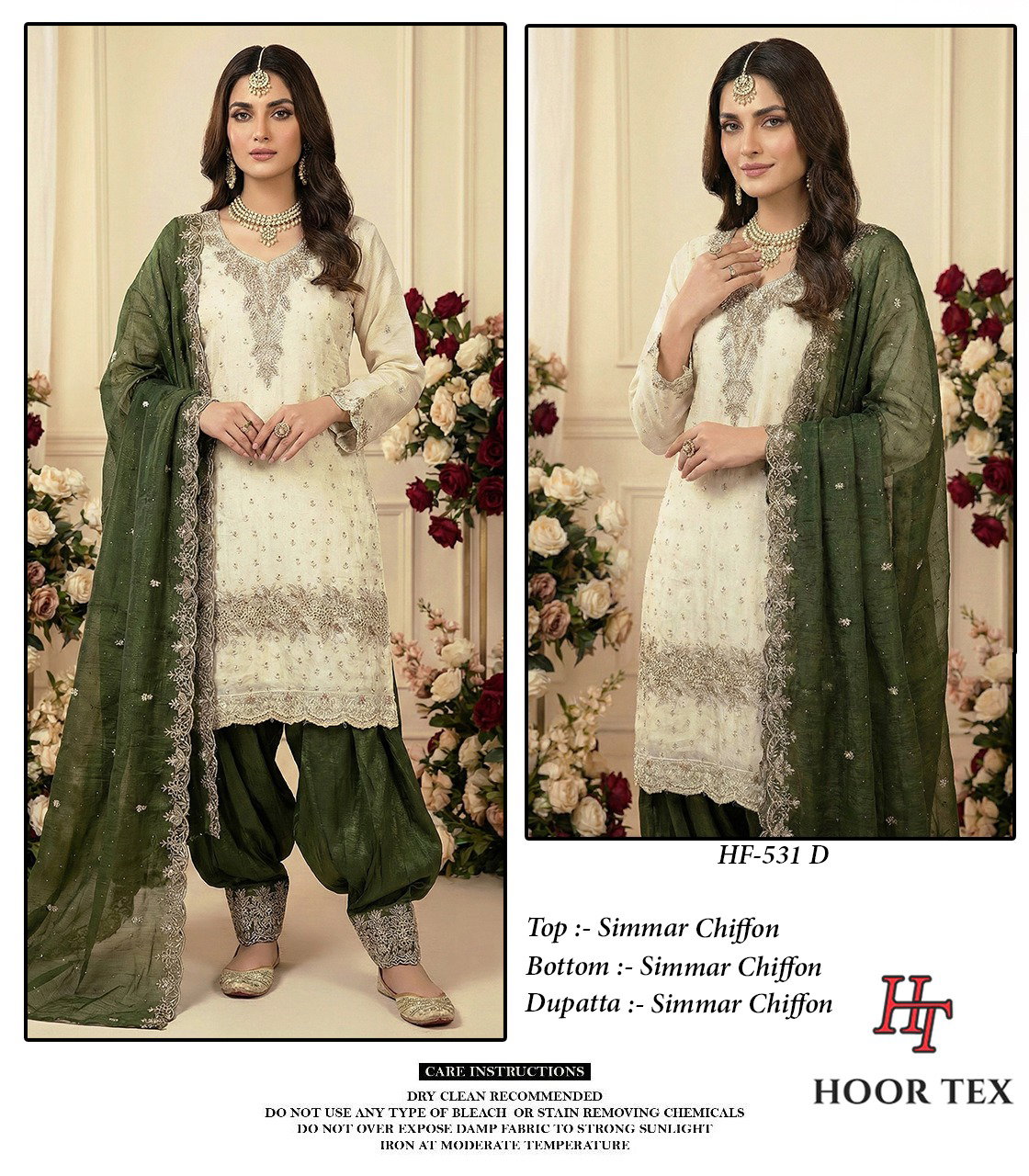 Hoor Tex HF 531 A to D Simmer Chiffon Pakistani Suit Collection