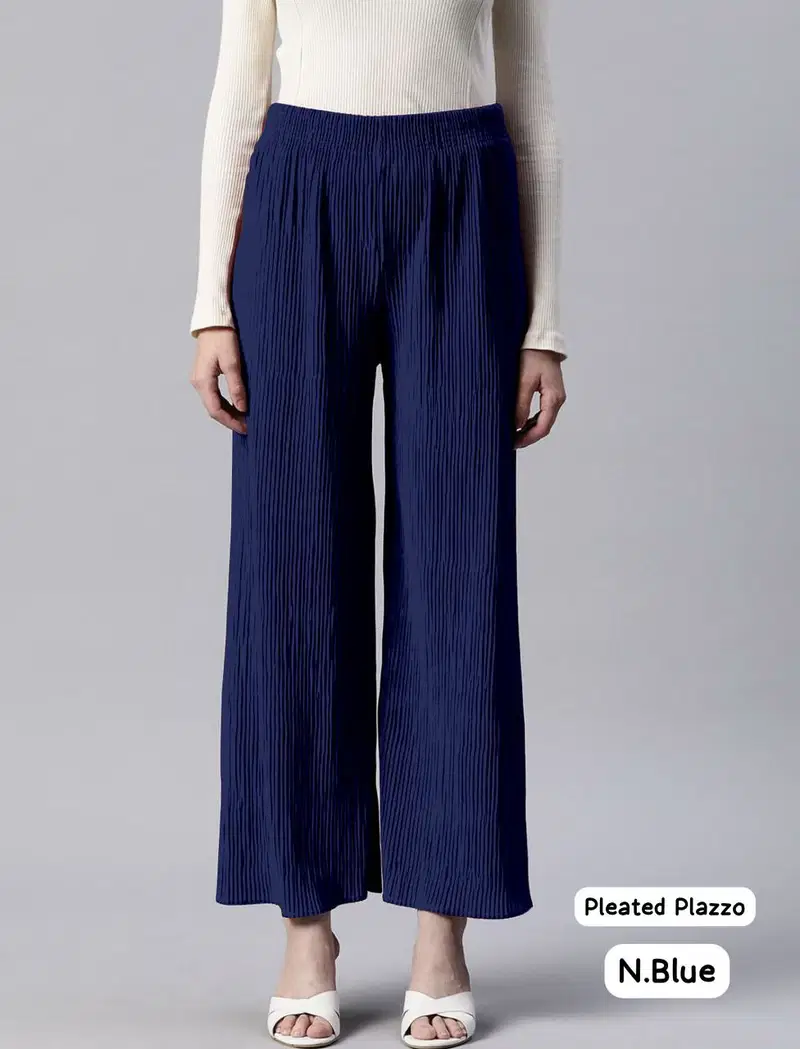 Pleated Plazzo Vol 1 Lycra Casual Wear Bottom Wear Collection
