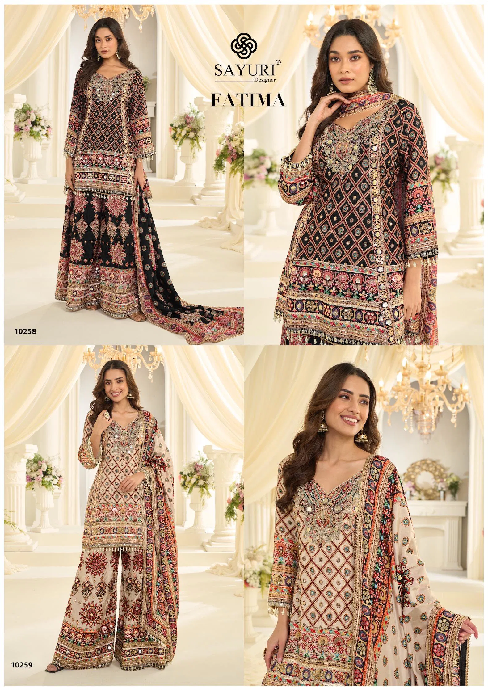 Sayuri Fatima Crepe Silk With Printed Work Top Bottom And Dupatta