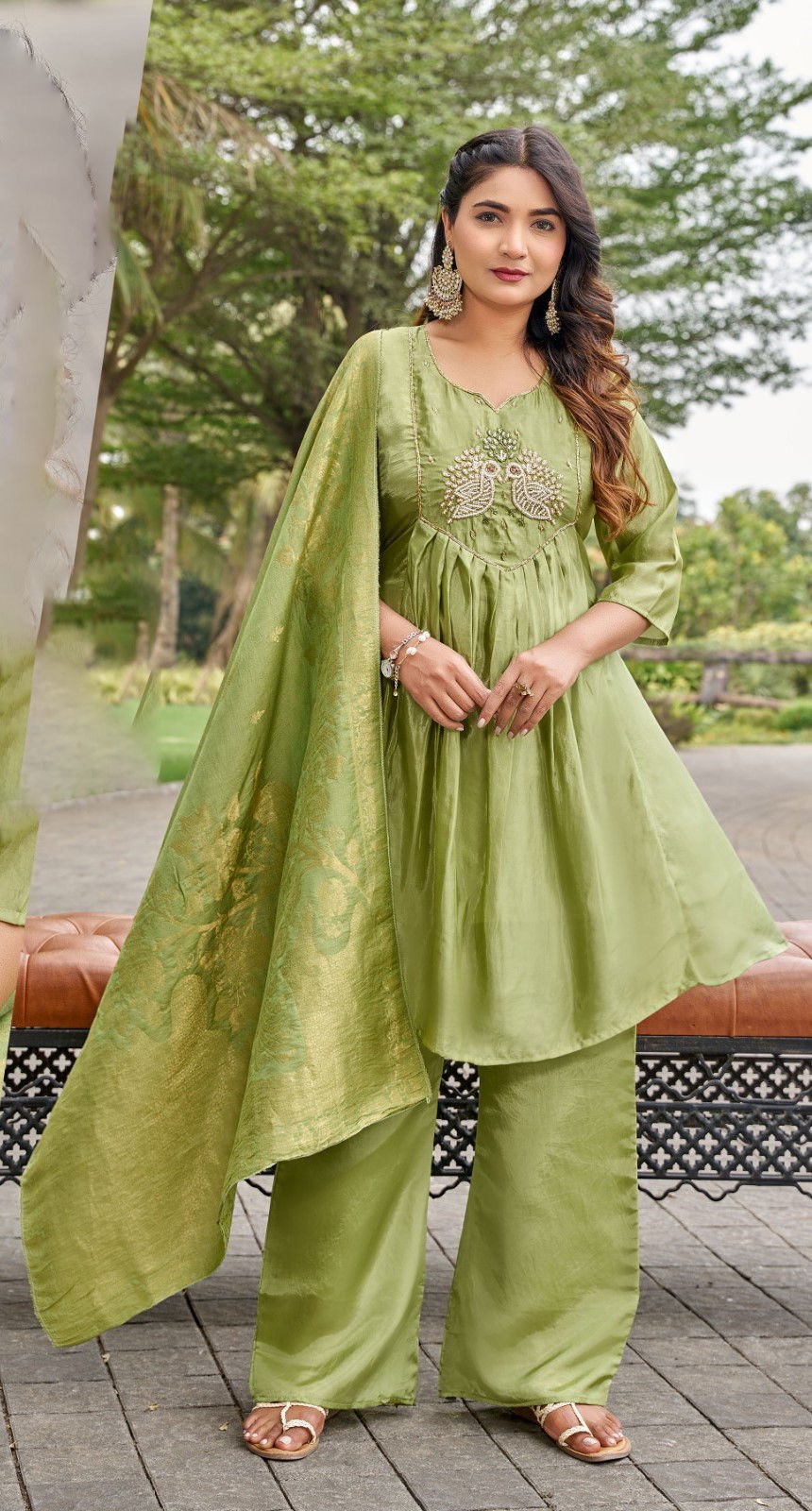 Naisha K 643 Ho Fancy Handwork Top Bottom And Dupatta Collection