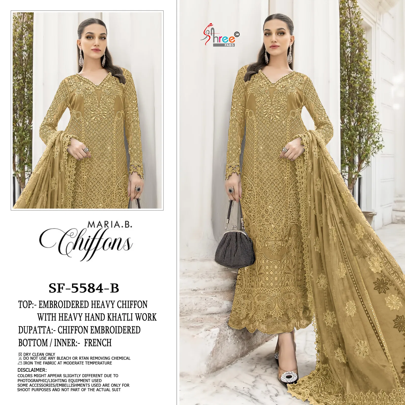 Shree Sf 5584 A To D Chiffon With Embroidery Work Pakistani Salwar Kameez Collection 