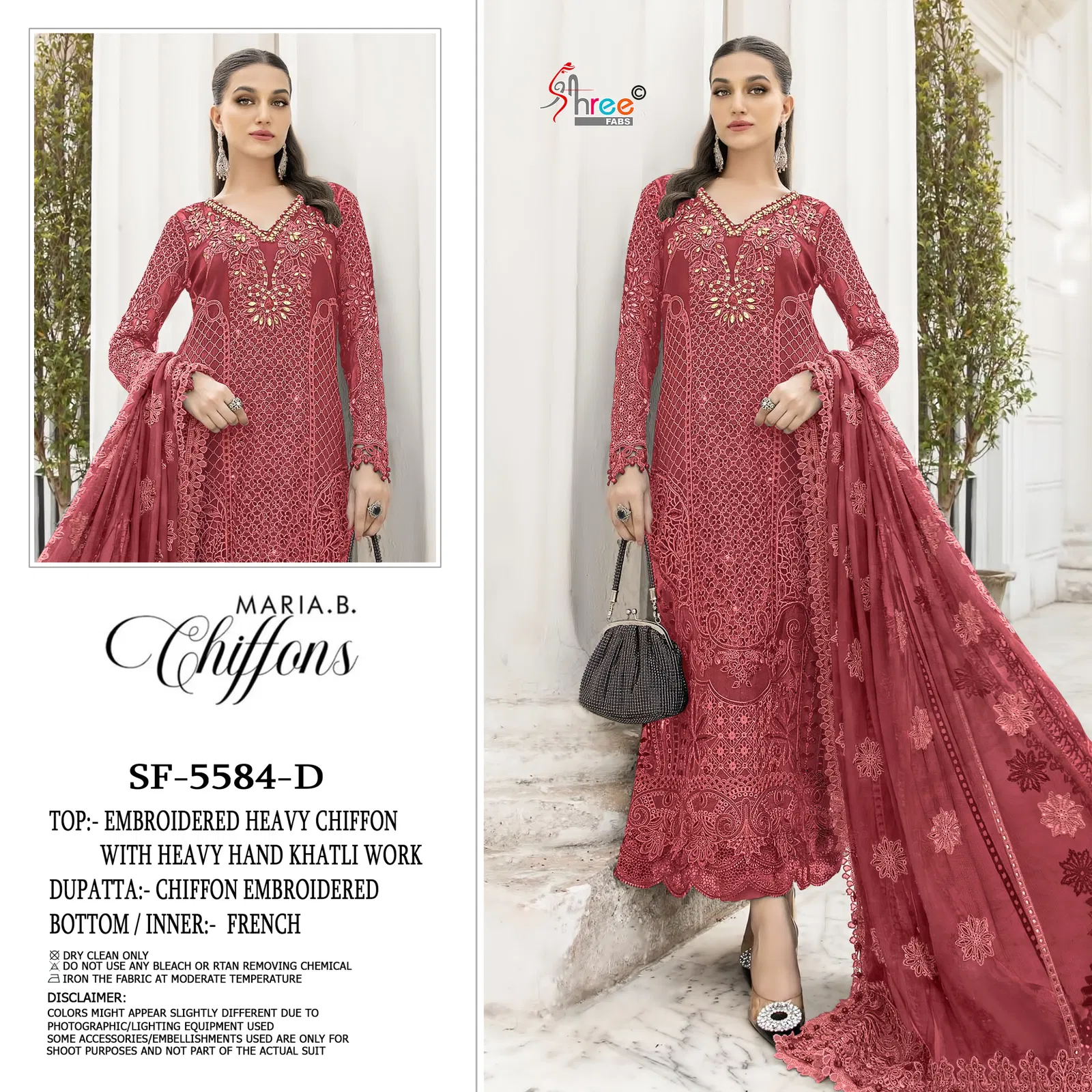 Shree Sf 5584 A To D Chiffon With Embroidery Work Pakistani Salwar Kameez Collection 