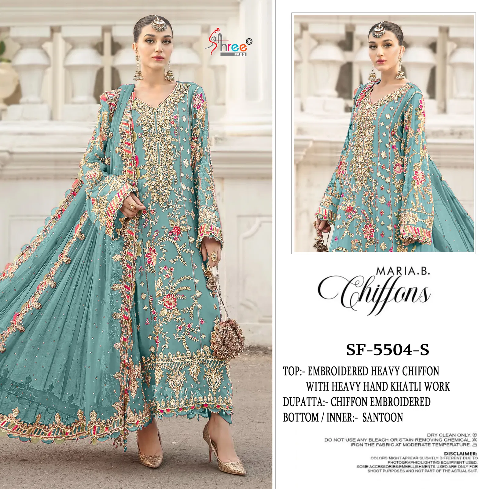 Shree Sf 5504 Q To T Faux Georgette With Embroidery Pakistani Salwar Kameez Collection 