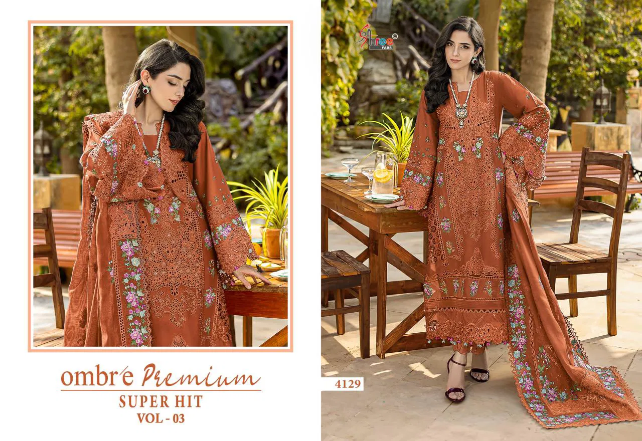 Shree Ombre Premium Super Hit Vol 3 Cotton Dupatta Pakistani Salwar Kameez Collection 