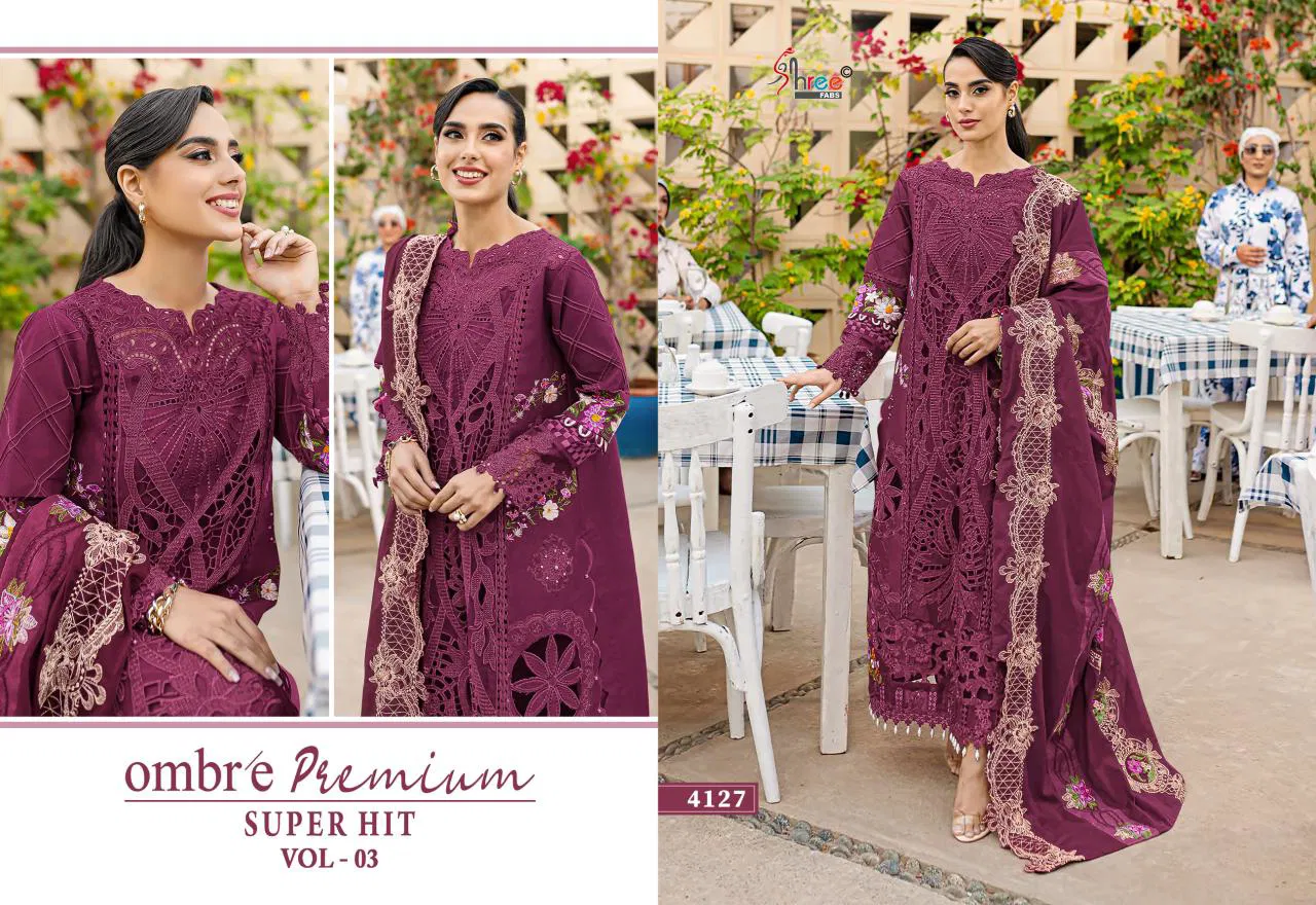 Shree Ombre Premium Super Hit Vol 3 Cotton Dupatta Pakistani Salwar Kameez Collection 