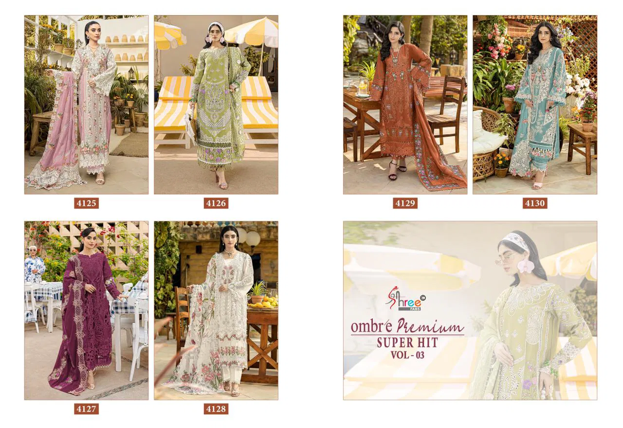 Shree Ombre Premium Super Hit Vol 3 Cotton Dupatta Pakistani Salwar Kameez Collection 