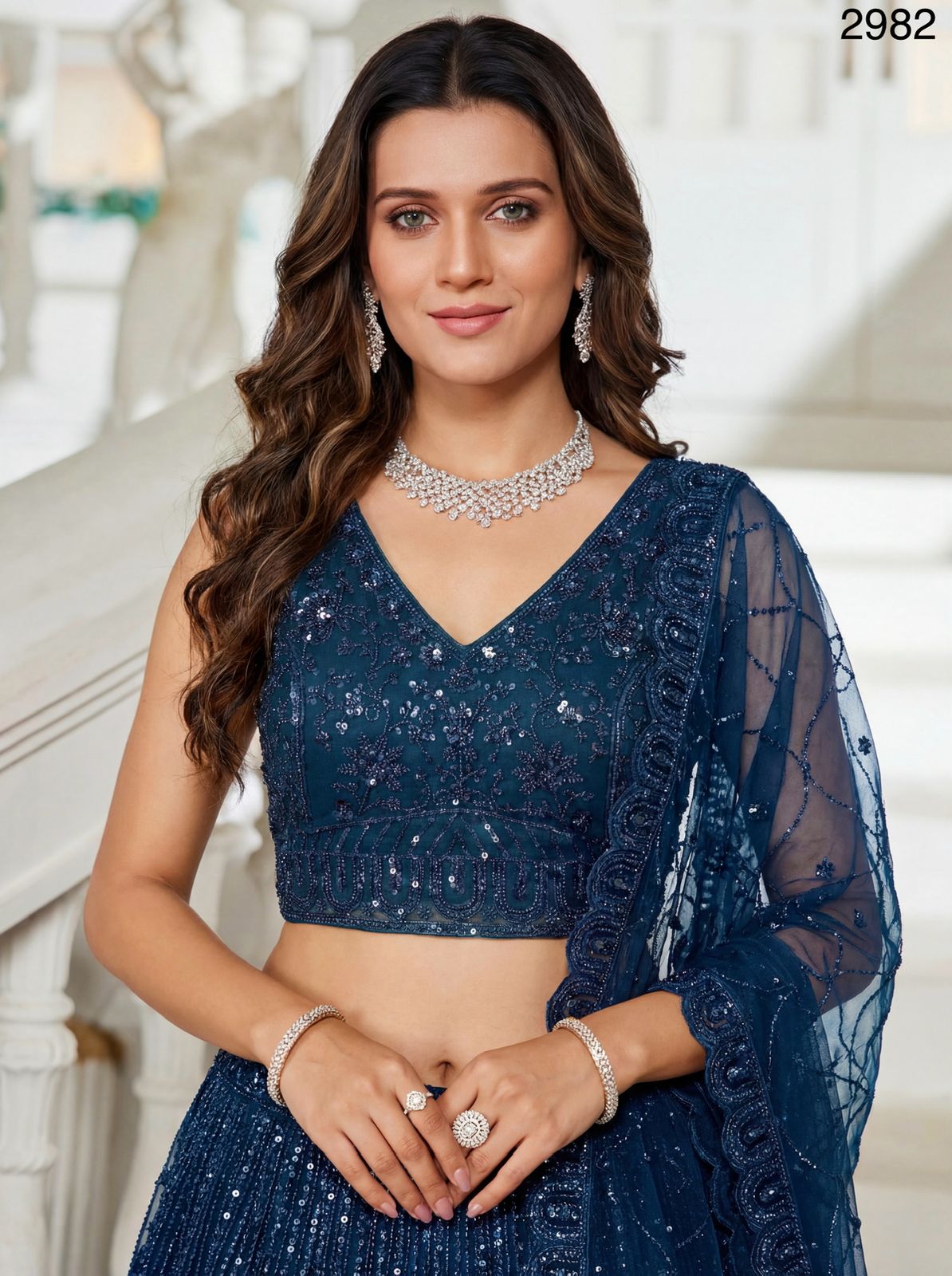 Anjani 2982 Blue Designer Lehenga Choli in Handwork Collection 
