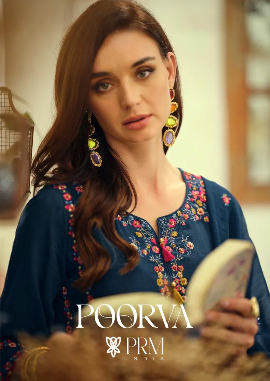 Prm Poorva Mul Chanderi With Embroidery Work Top Bottom And Dupatta Collection 